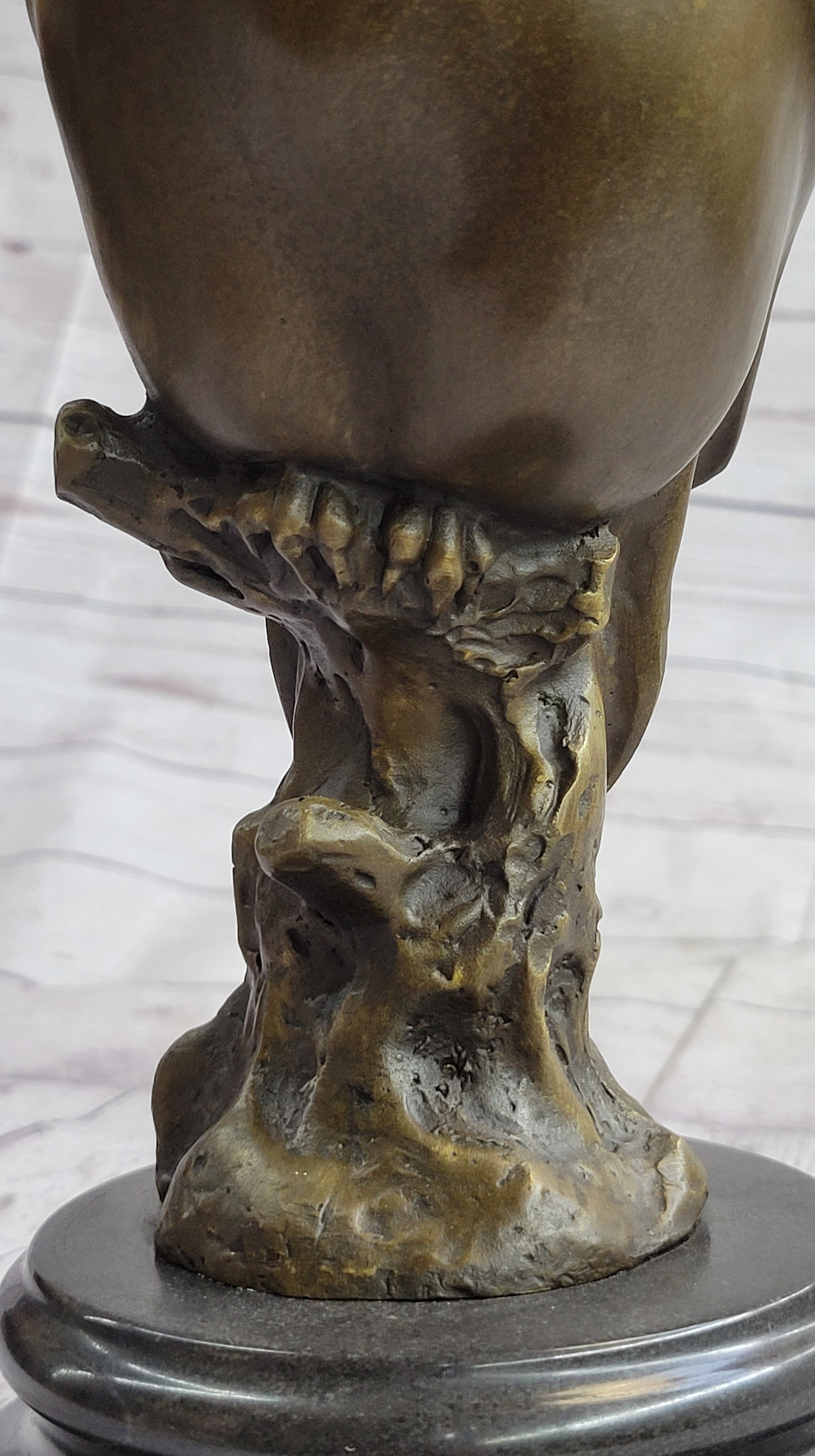 Original Milo Abstract Modern Art Owl Bird Bronze Sculpture Marble Statue Figurine 12" x 5.5"