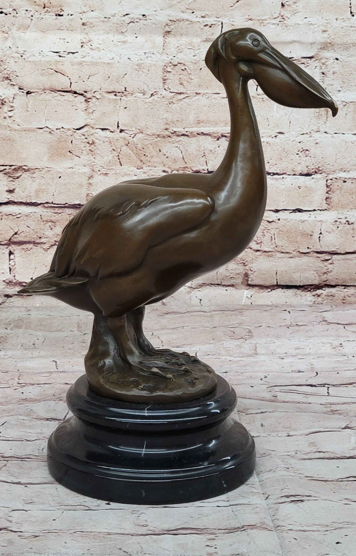 Hand Made Original Artwork by Milo Stork Bird Real Bronze Sculpture Figurine