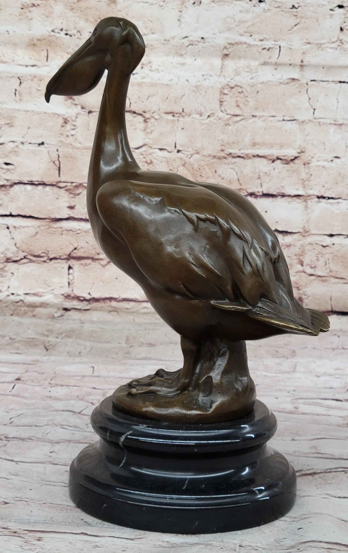 Hand Made Original Artwork by Milo Stork Bird Real Bronze Sculpture Figurine