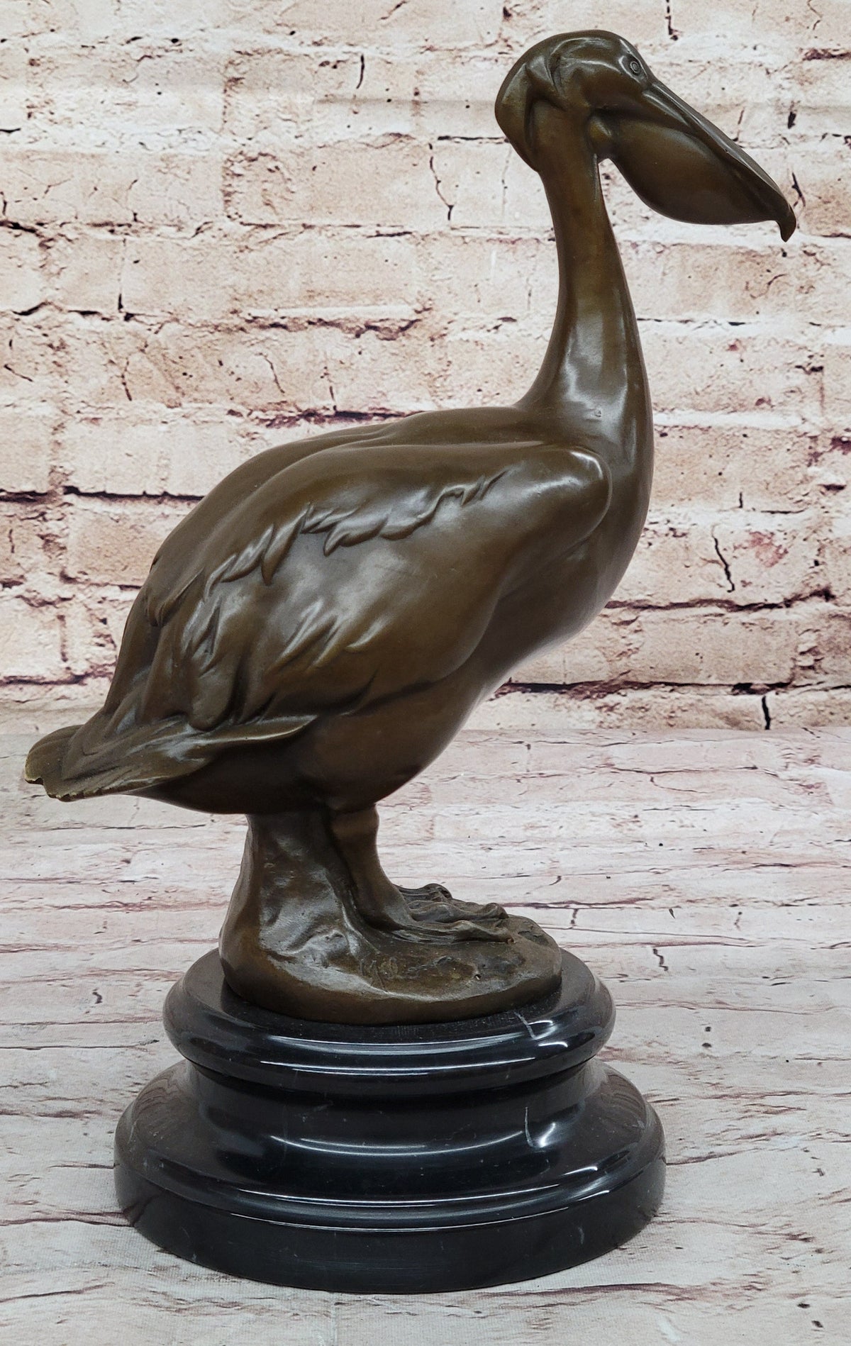 Hand Made Original Artwork by Milo Stork Bird Real Bronze Sculpture Figurine