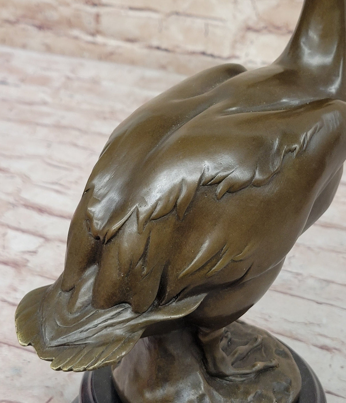 Hand Made Original Artwork by Milo Stork Bird Real Bronze Sculpture Figurine