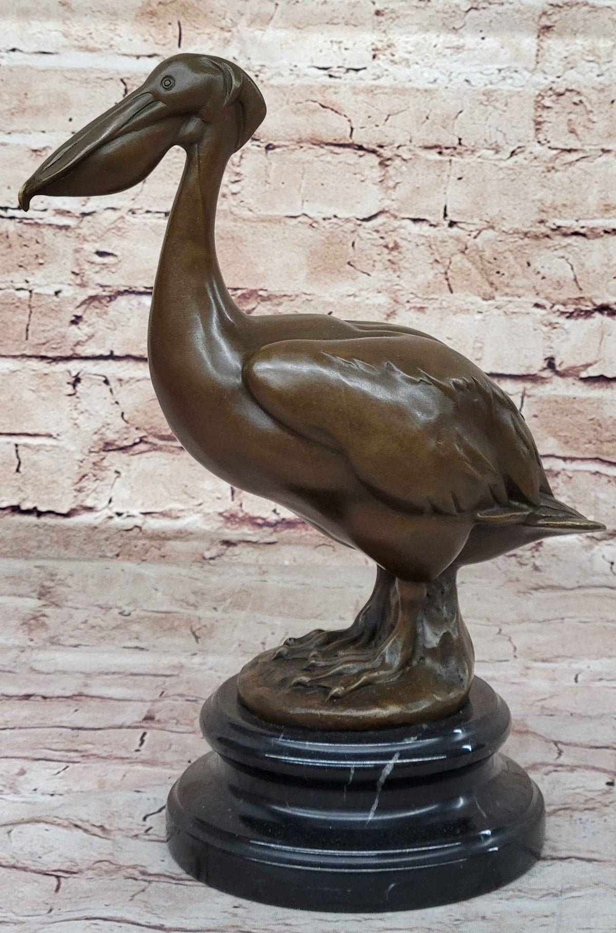 Hand Made Original Artwork by Milo Stork Bird Real Bronze Sculpture Figurine