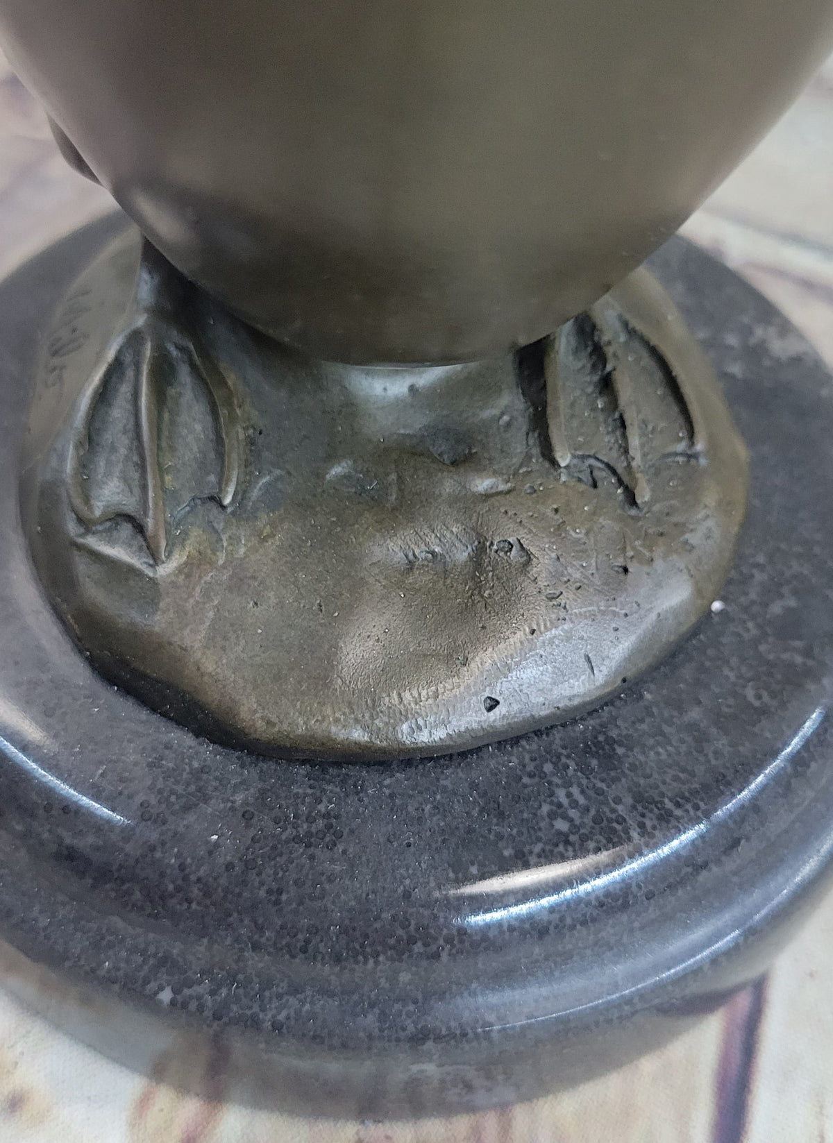 Duck Bird Water Fowl Bronze Sculpture Statue Decor on Marble Base