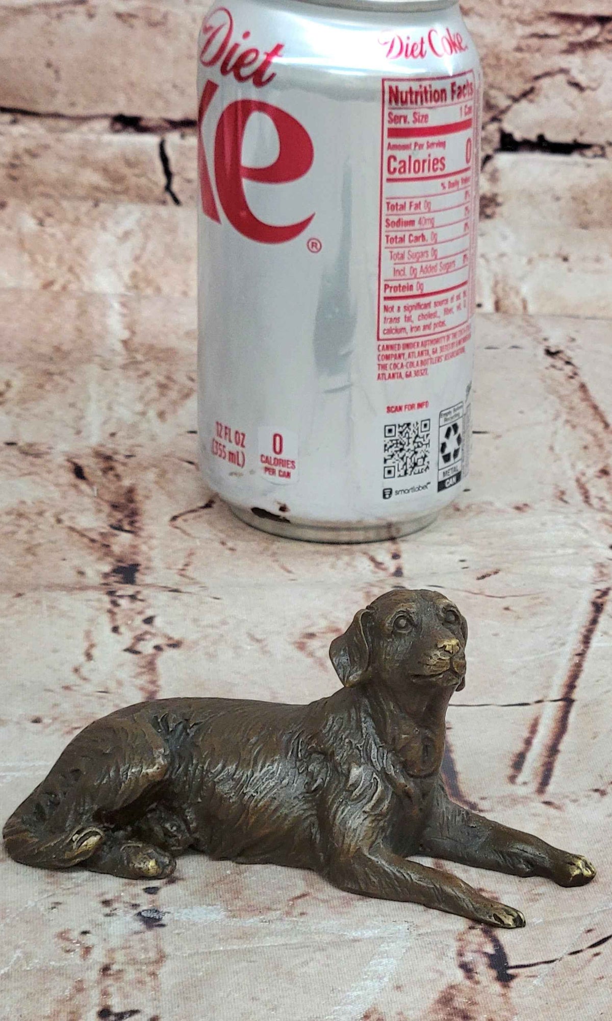 Bronze Reclining Dog Sculpture – Resting Canine Figurative Art Statue