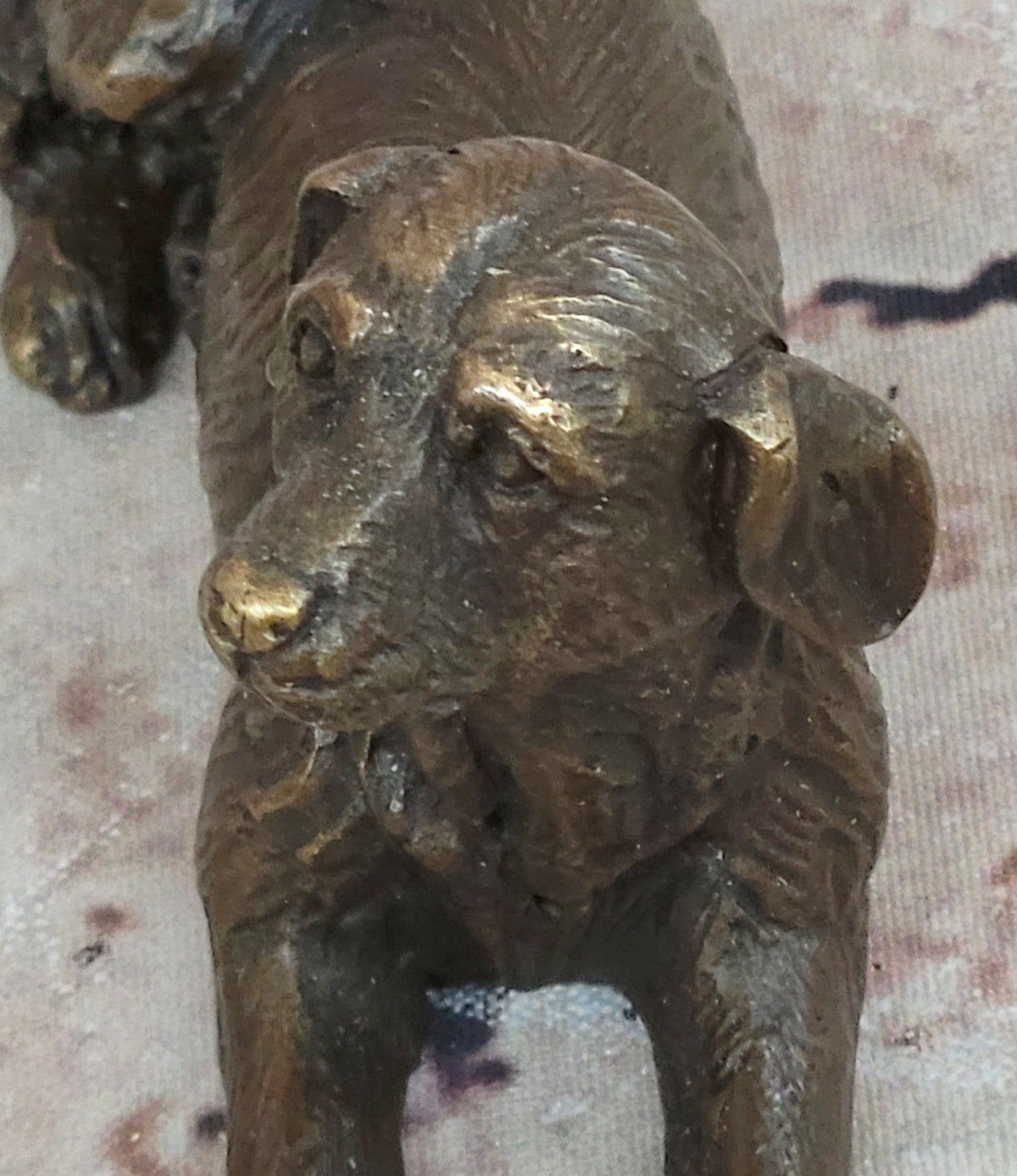 Bronze Reclining Dog Sculpture – Resting Canine Figurative Art Statue