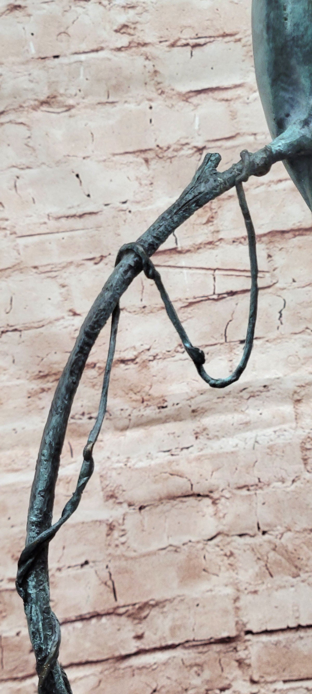 Bronze Parrot Pair Sculpture Lovebirds Branch Decor