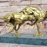 Golden Cheetah Big Cats Duo Running Bronze Sculpture on Marble Base by Milo