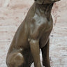 Seated Bronze Hunting Dog; Detailed Canine Sculpture for Animal Lovers