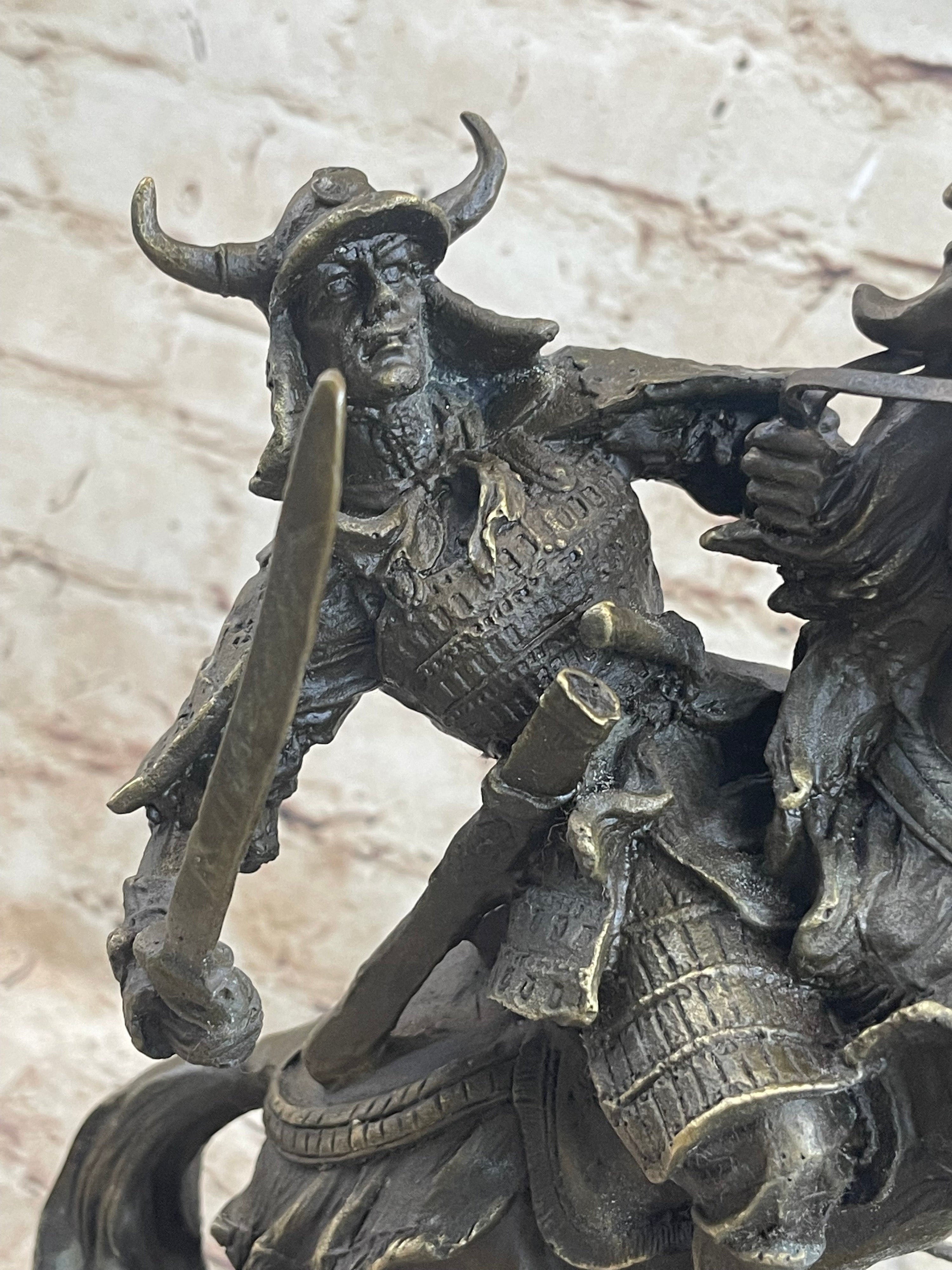Japanese Samurai Warrior on Horseback Bronze Sculpture Statue Original Kamiko