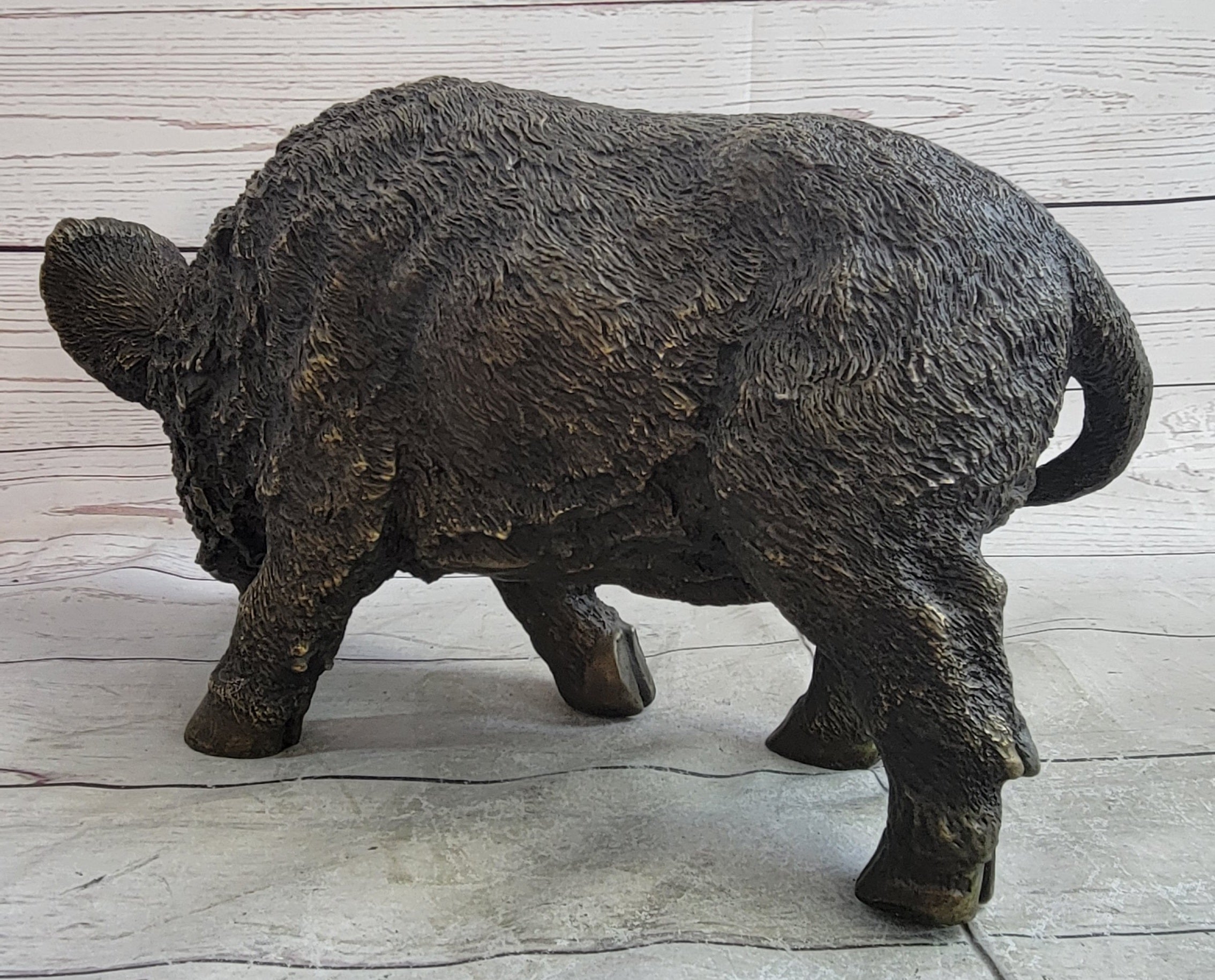 Wild Boar Pig Feral Hog Bronze Sculpture Statue Figure Figurine Decor