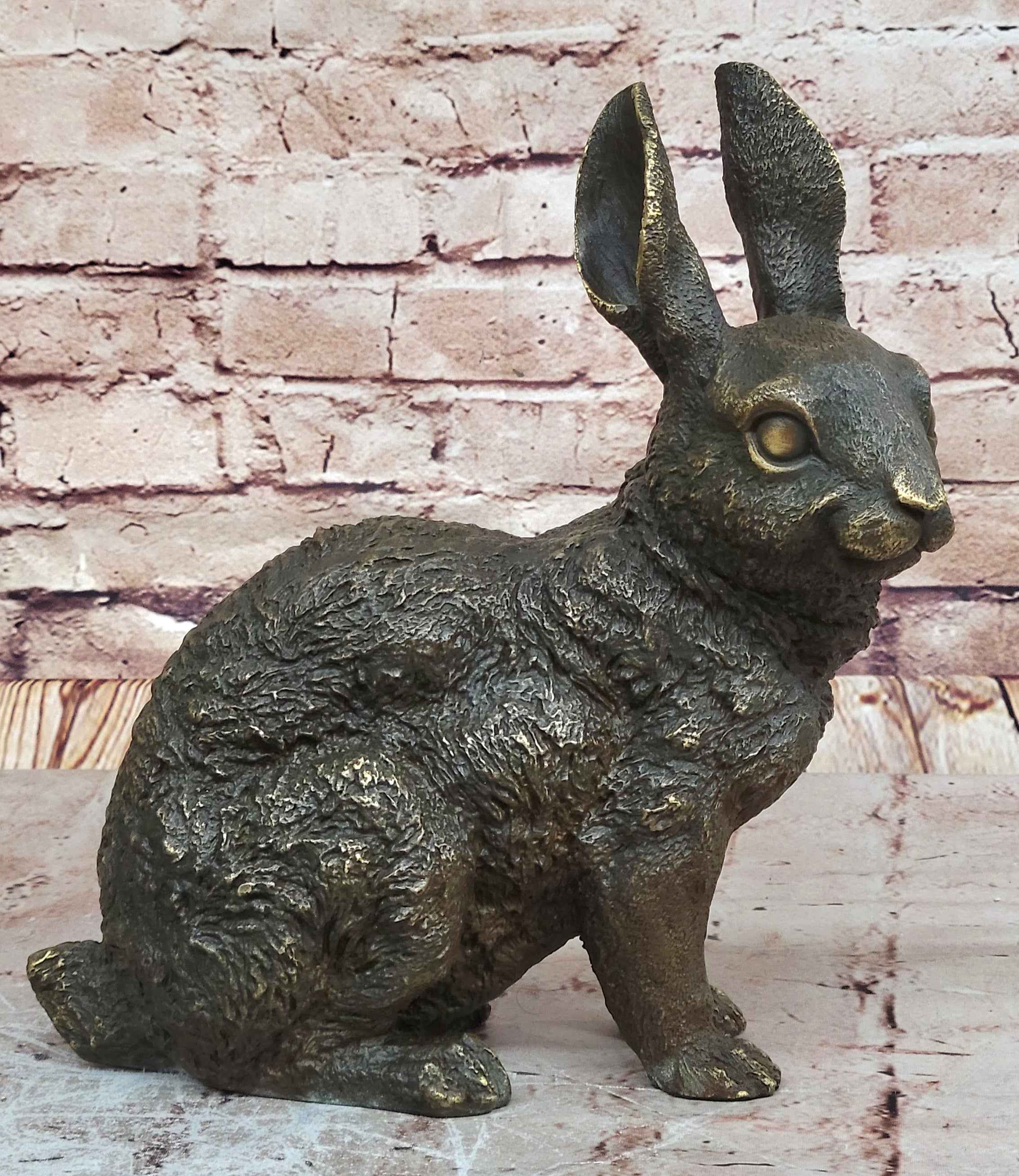 Hot Cast Bronze Bunny Rabbit Sculpture Statue Figure Figurine by Milo 13" x 12"