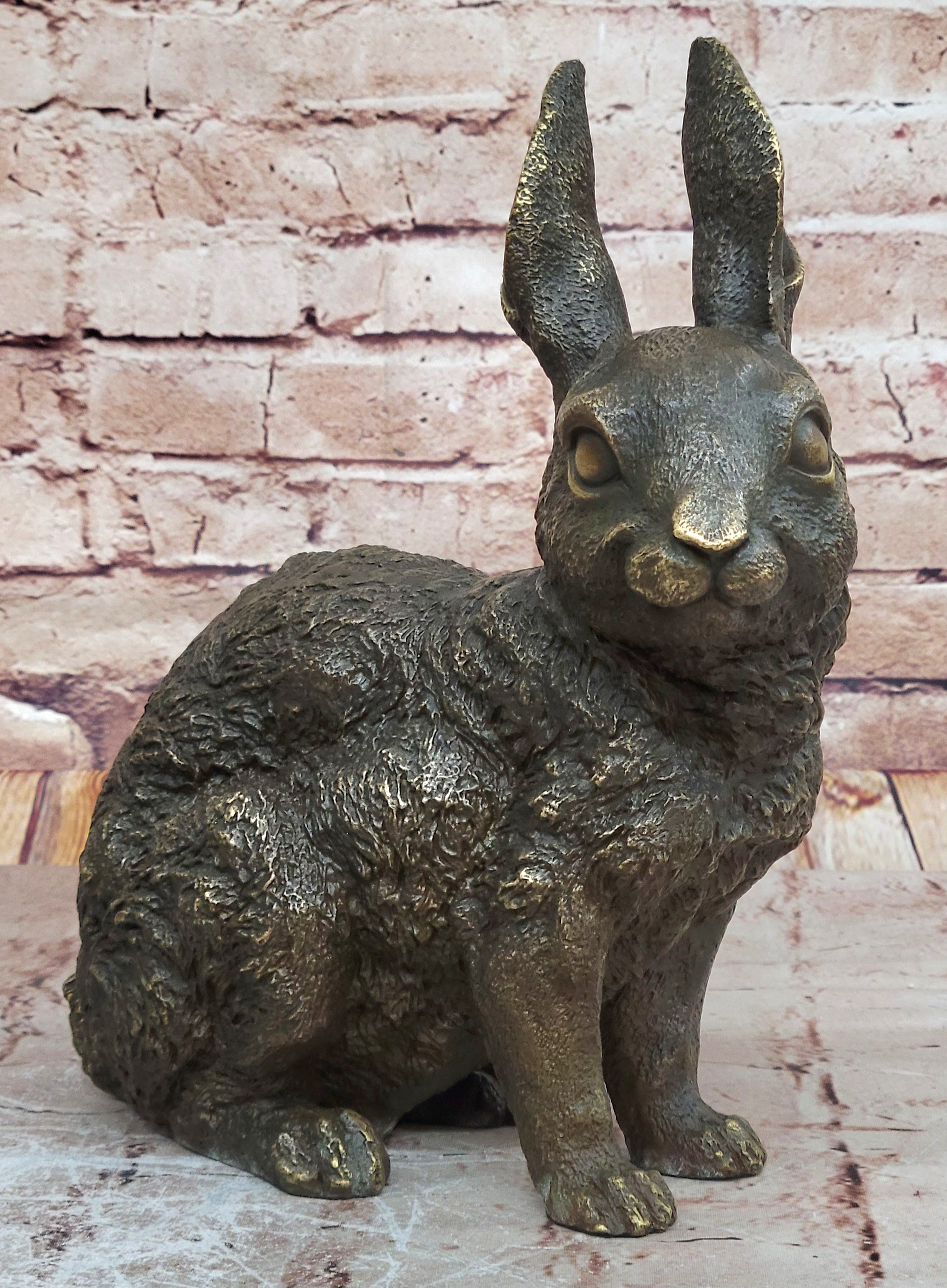 Hot Cast Bronze Bunny Rabbit Sculpture Statue Figure Figurine by Milo 13" x 12"