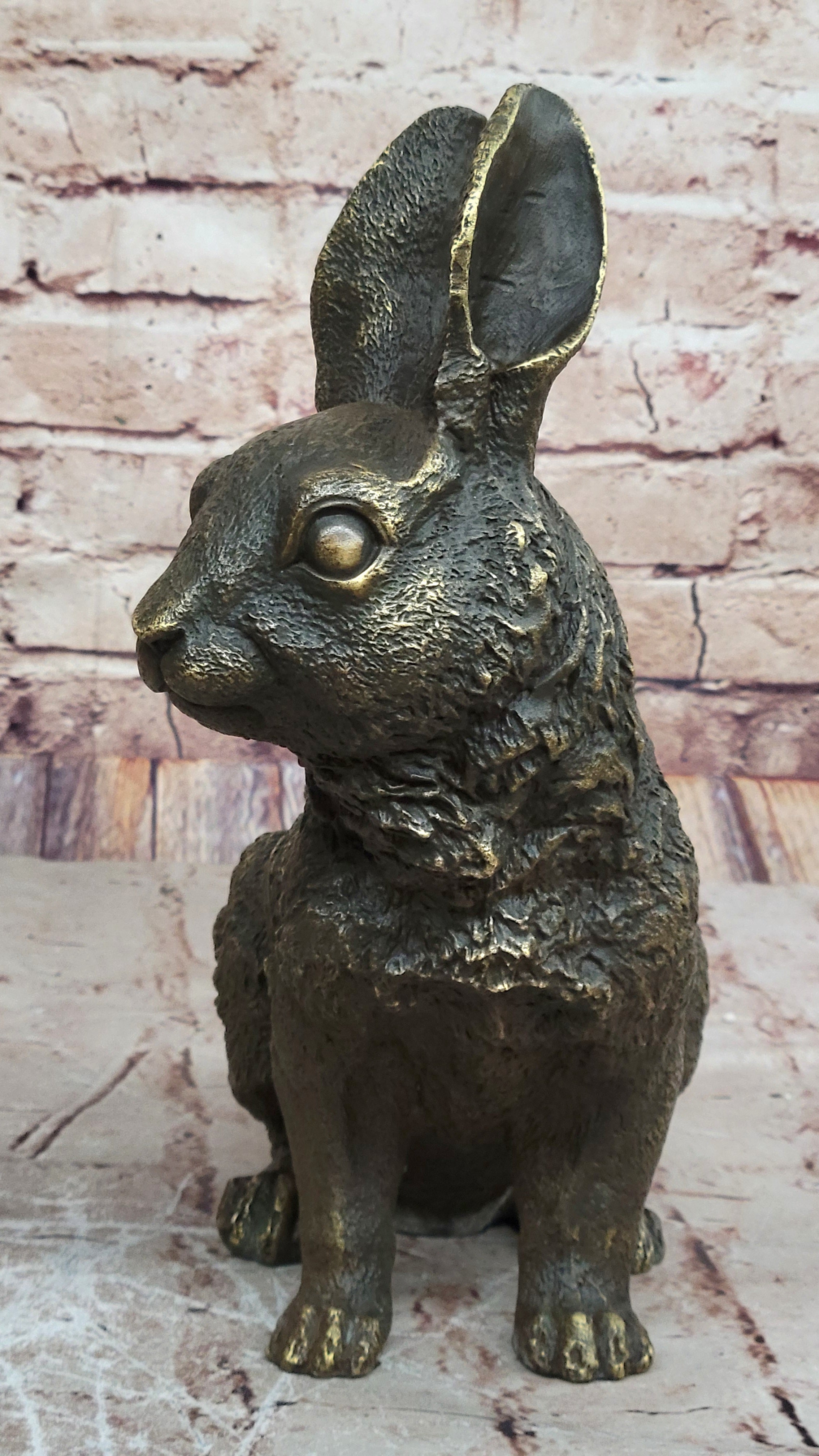 Hot Cast Bronze Bunny Rabbit Sculpture Statue Figure Figurine by Milo 13" x 12"