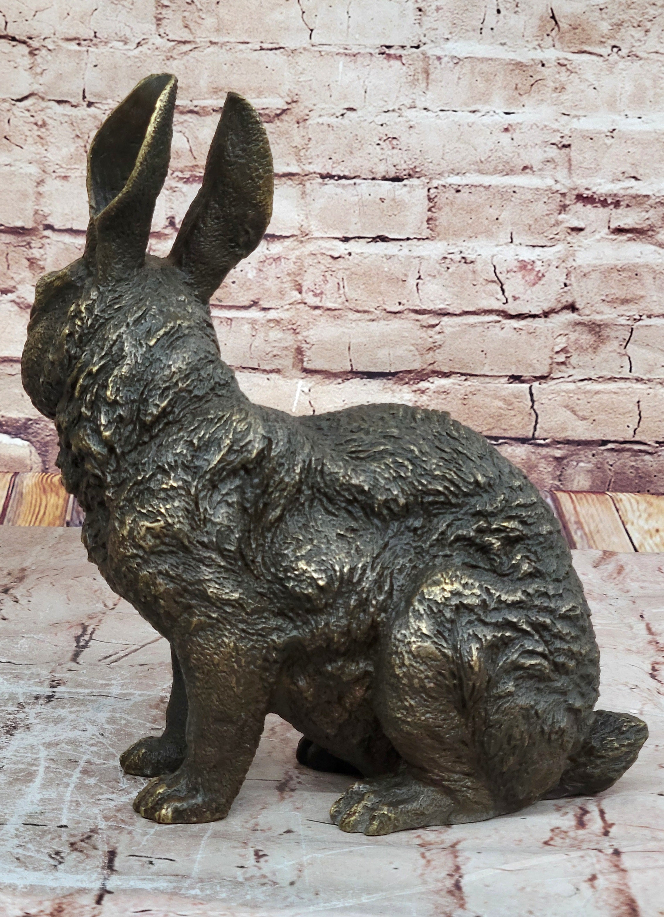 Hot Cast Bronze Bunny Rabbit Sculpture Statue Figure Figurine by Milo 13" x 12"