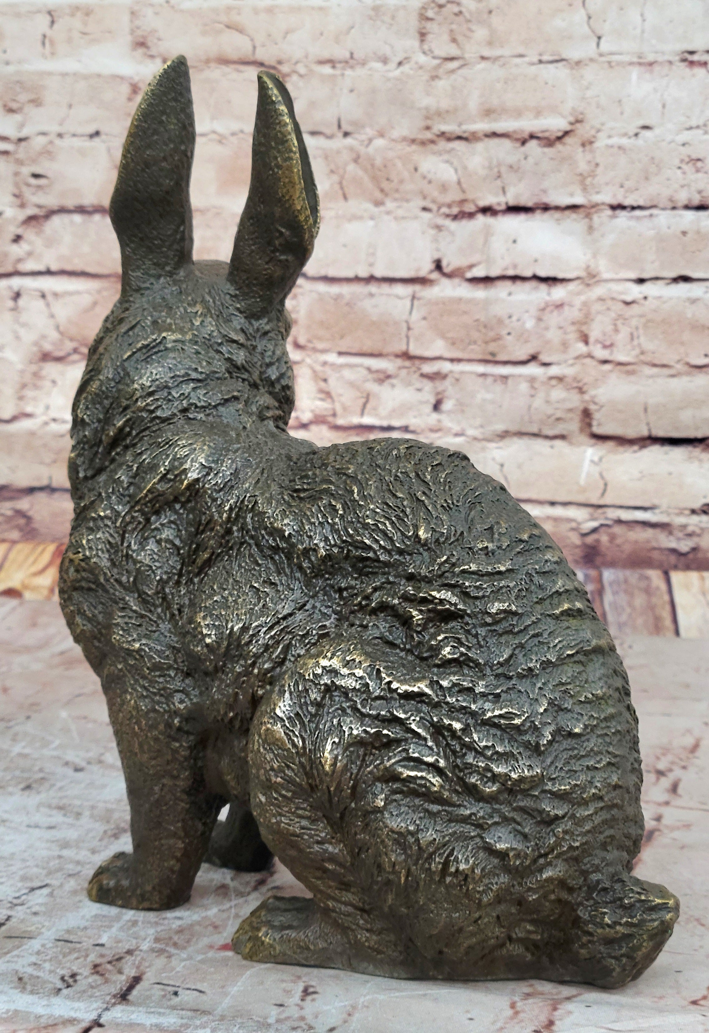Hot Cast Bronze Bunny Rabbit Sculpture Statue Figure Figurine by Milo 13" x 12"