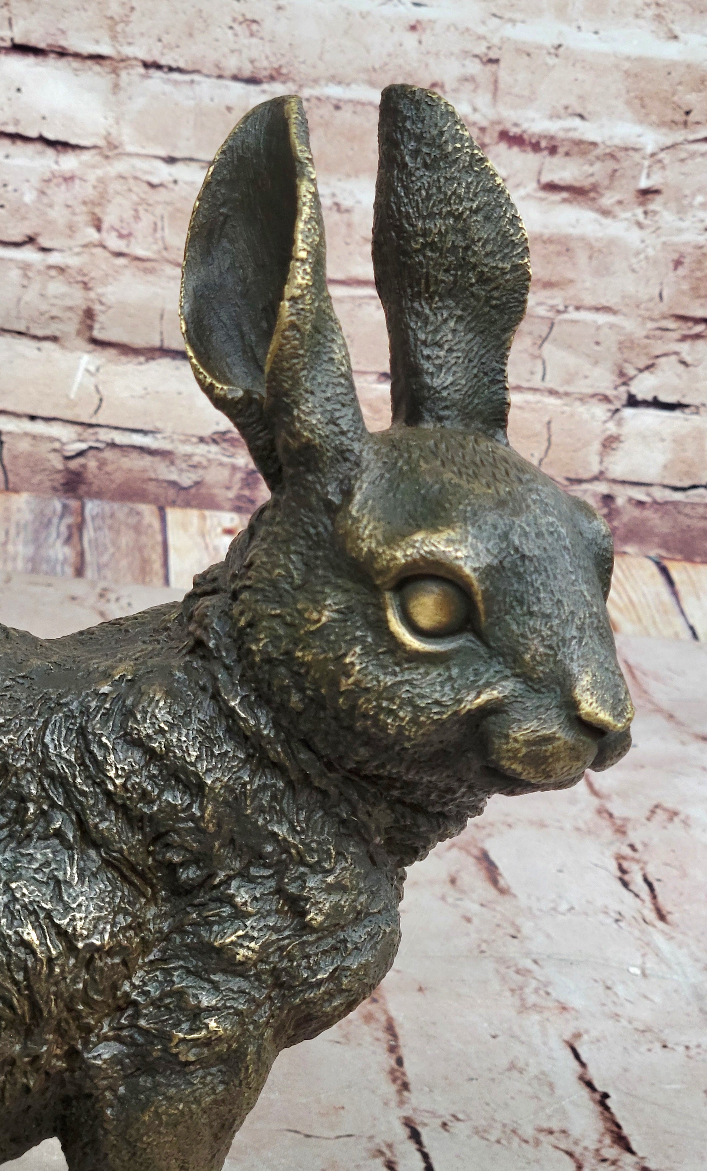 Hot Cast Bronze Bunny Rabbit Sculpture Statue Figure Figurine by Milo 13" x 12"