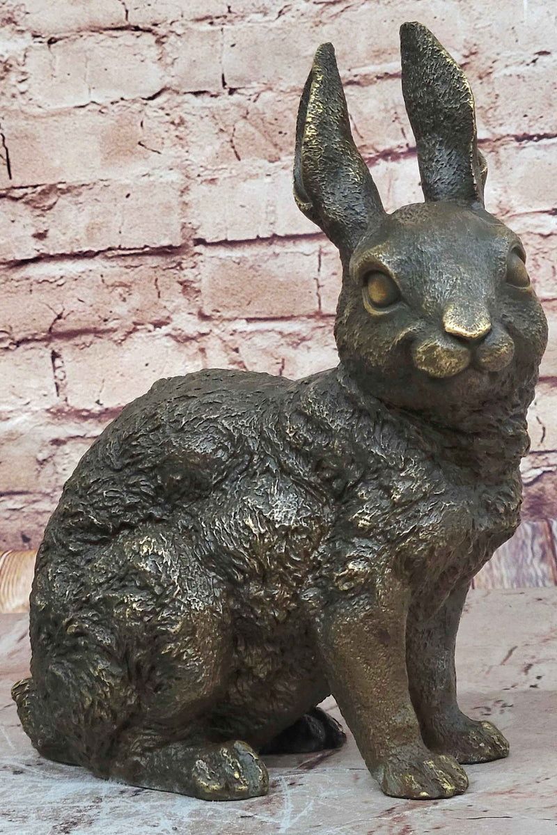 Hot Cast Bronze Bunny Rabbit Sculpture Statue Figure Figurine by Milo 13" x 12"