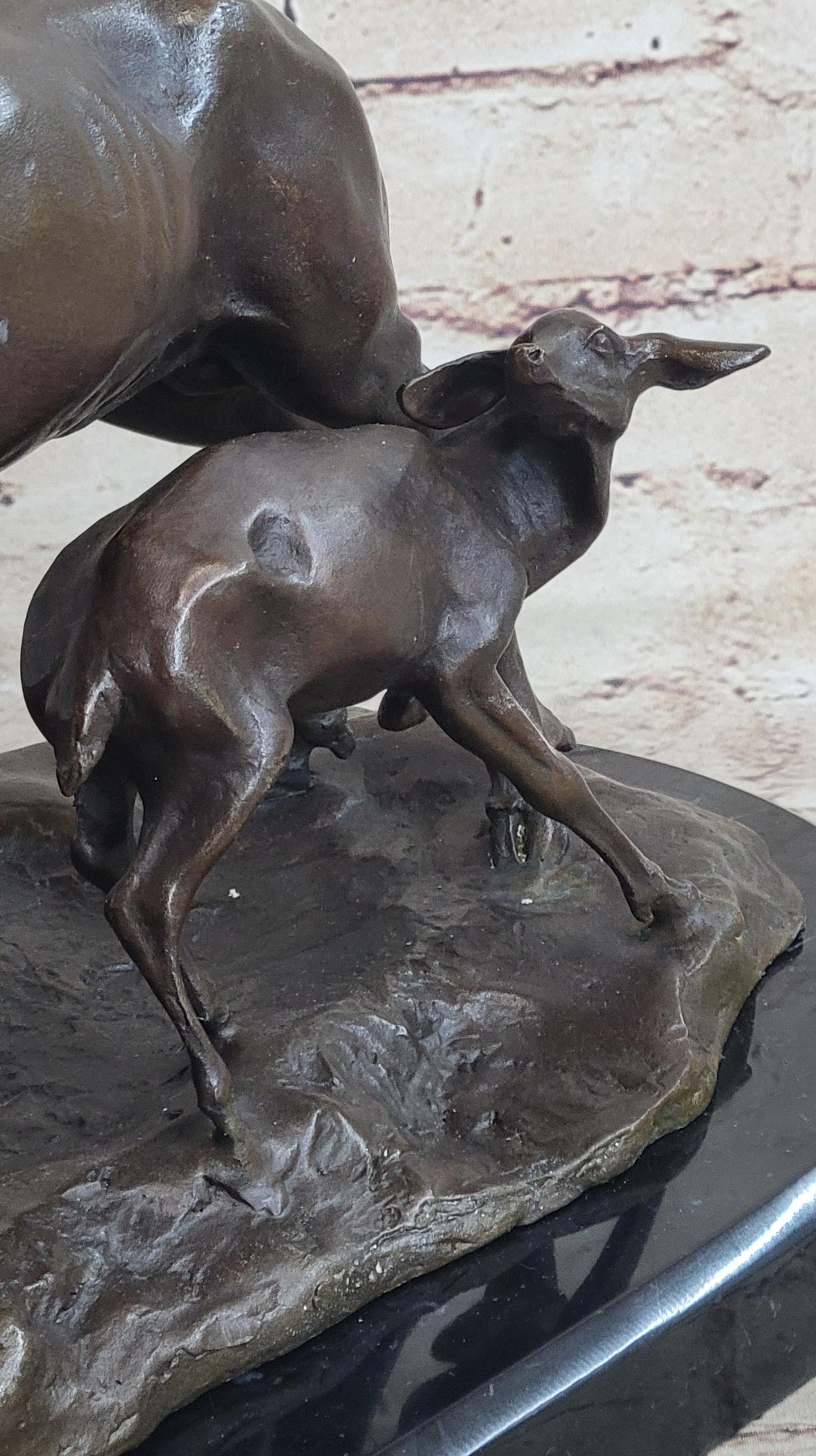 Bronze Marble Statue Elk Deer Caribou Buck Stag Lodge Sculpture Statue