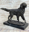 Bronze Golden Retriever Sculpture – Realistic Dog Statue on Marble Base