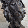 Bust Male Lion 100% Bronze Sculpture Statue Figurine Figure by Milo Art Deco NR