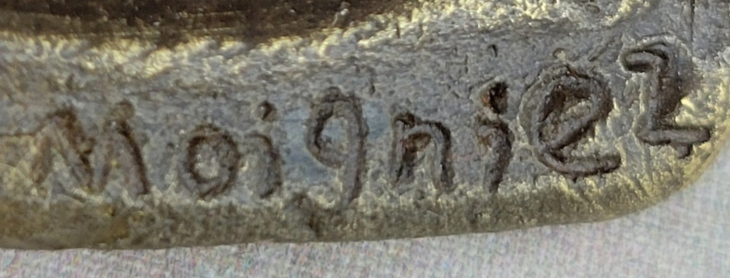 Boxer Dog Bronze Metal Statue Sculpture Collectible Decor Signed Art 8" x 9"