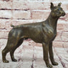 Boxer Dog Bronze Metal Statue Sculpture Collectible Decor Signed Art 8" x 9"