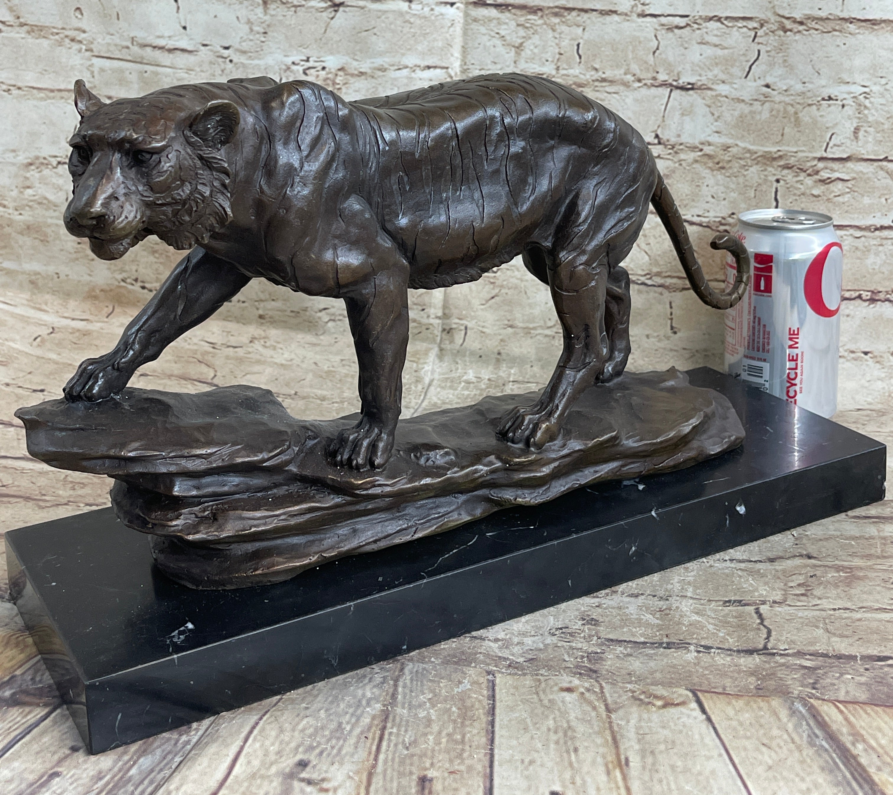 Antoine Louis Barye Antique Reproduction Tiger Bronze Hot Cast Sculpture Figure