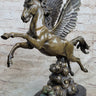 Flying Pegasus Winged Horse Greek Mythology Bronze Statue Sculpture Signed 15" x 14"