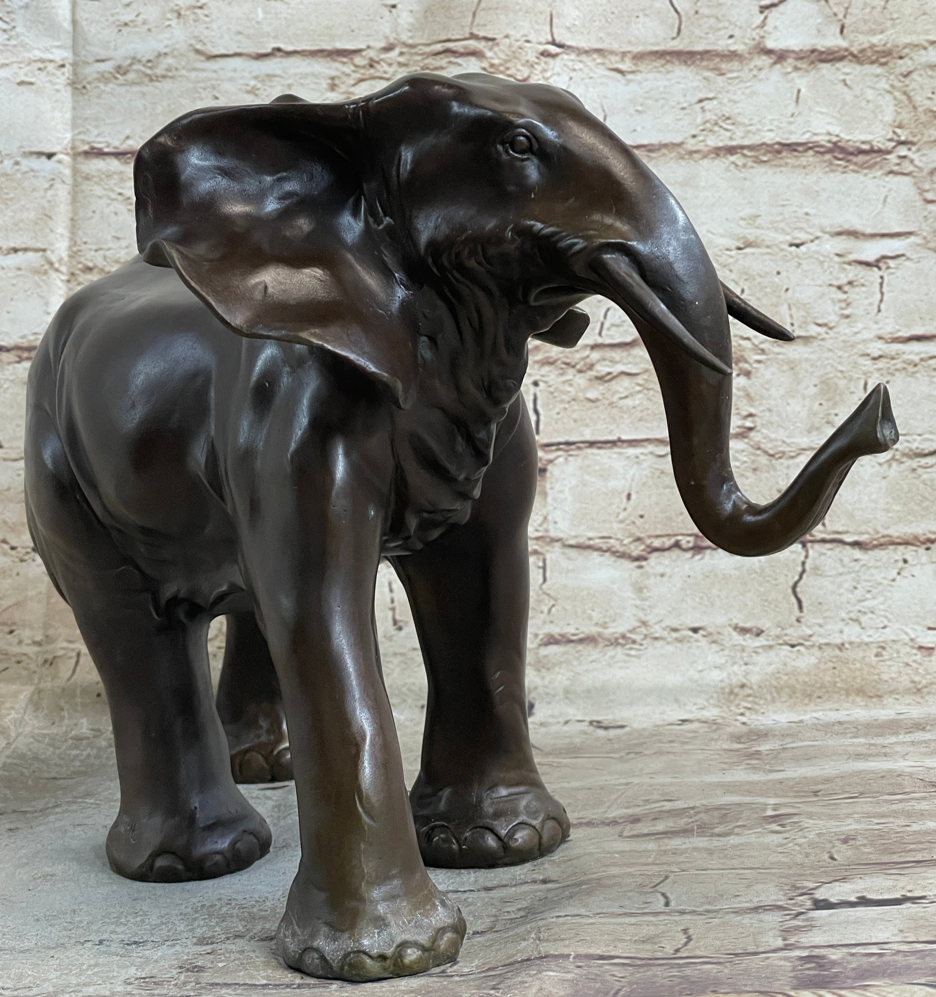 Happy Lucky Elephant Bronze Statue Figure by Barye Sculpture Hot Cast Art Decor