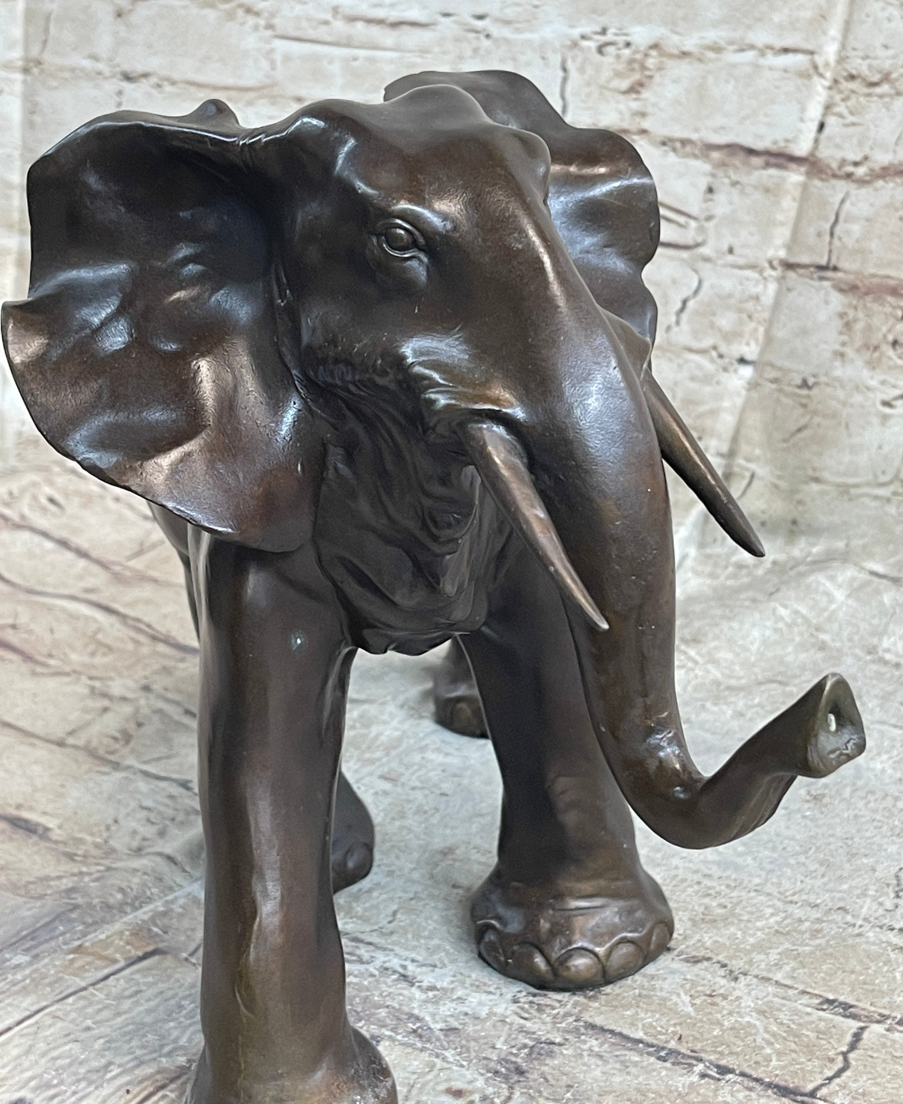 Happy Lucky Elephant Bronze Statue Figure by Barye Sculpture Hot Cast Art Decor