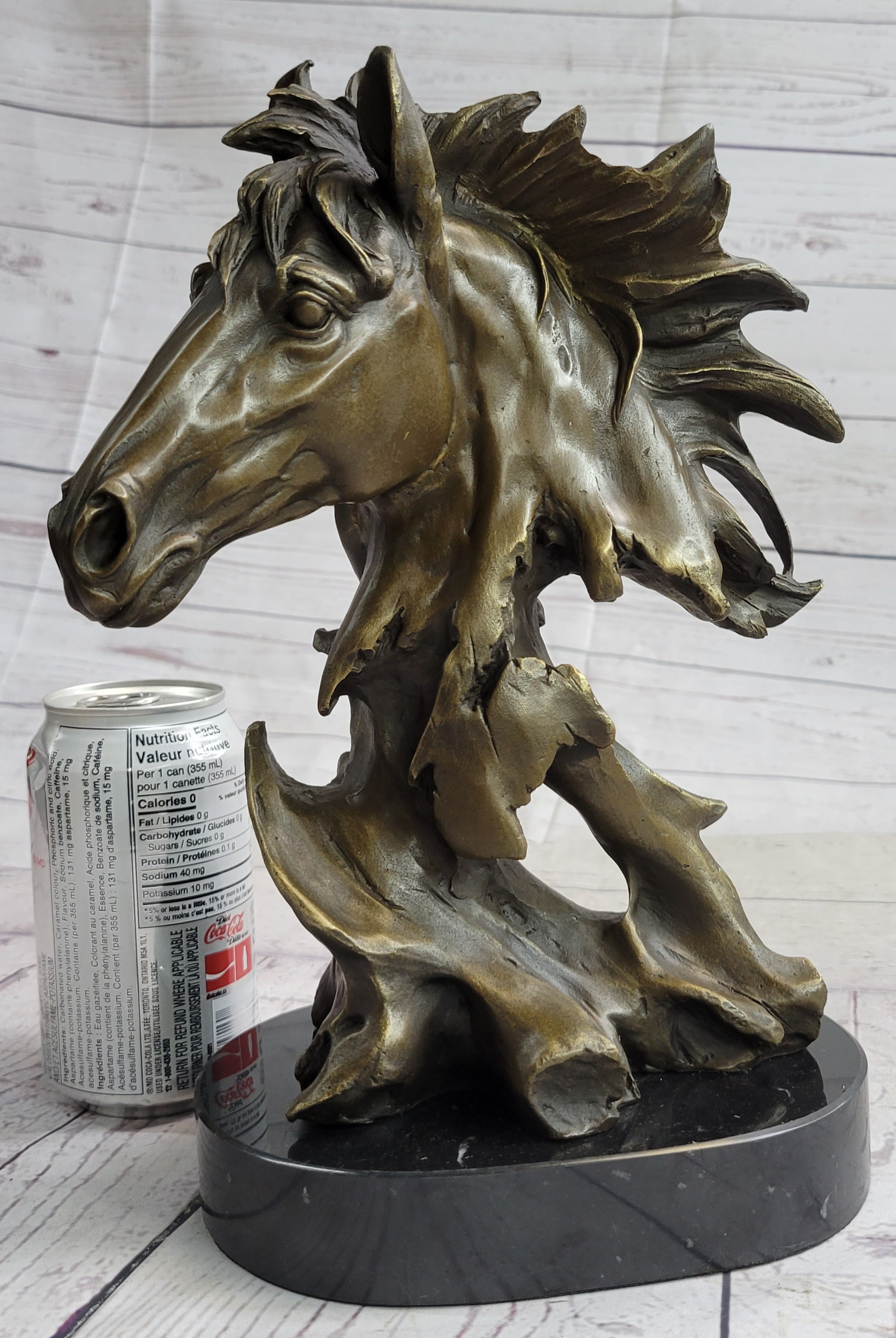 Abstract Horse Bust Bronze Statue Sculpture Modern Art Original Equestrian Decor 12" x 9"