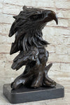 Signed Original Milo American Eagle On A Tree Branch Marble Bronze Sculpture Art