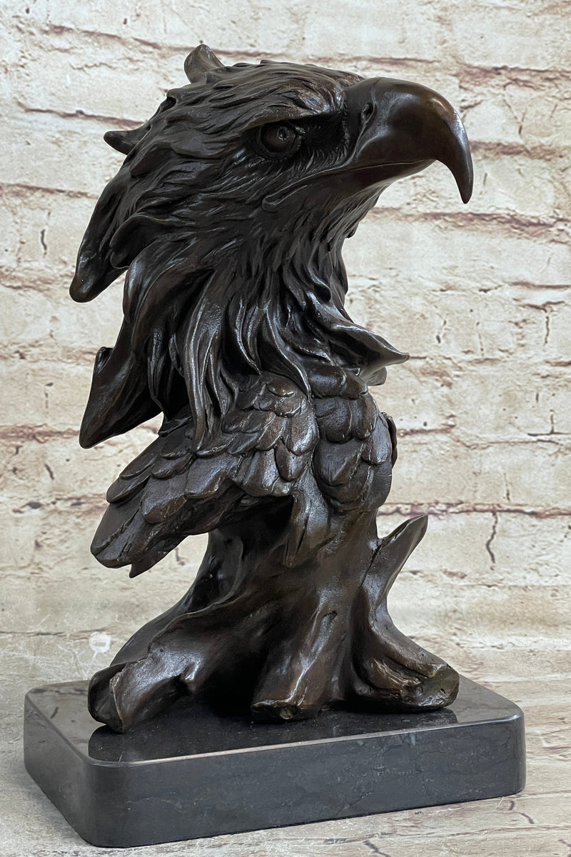 Signed Original Milo American Eagle On A Tree Branch Marble Bronze Sculpture Art
