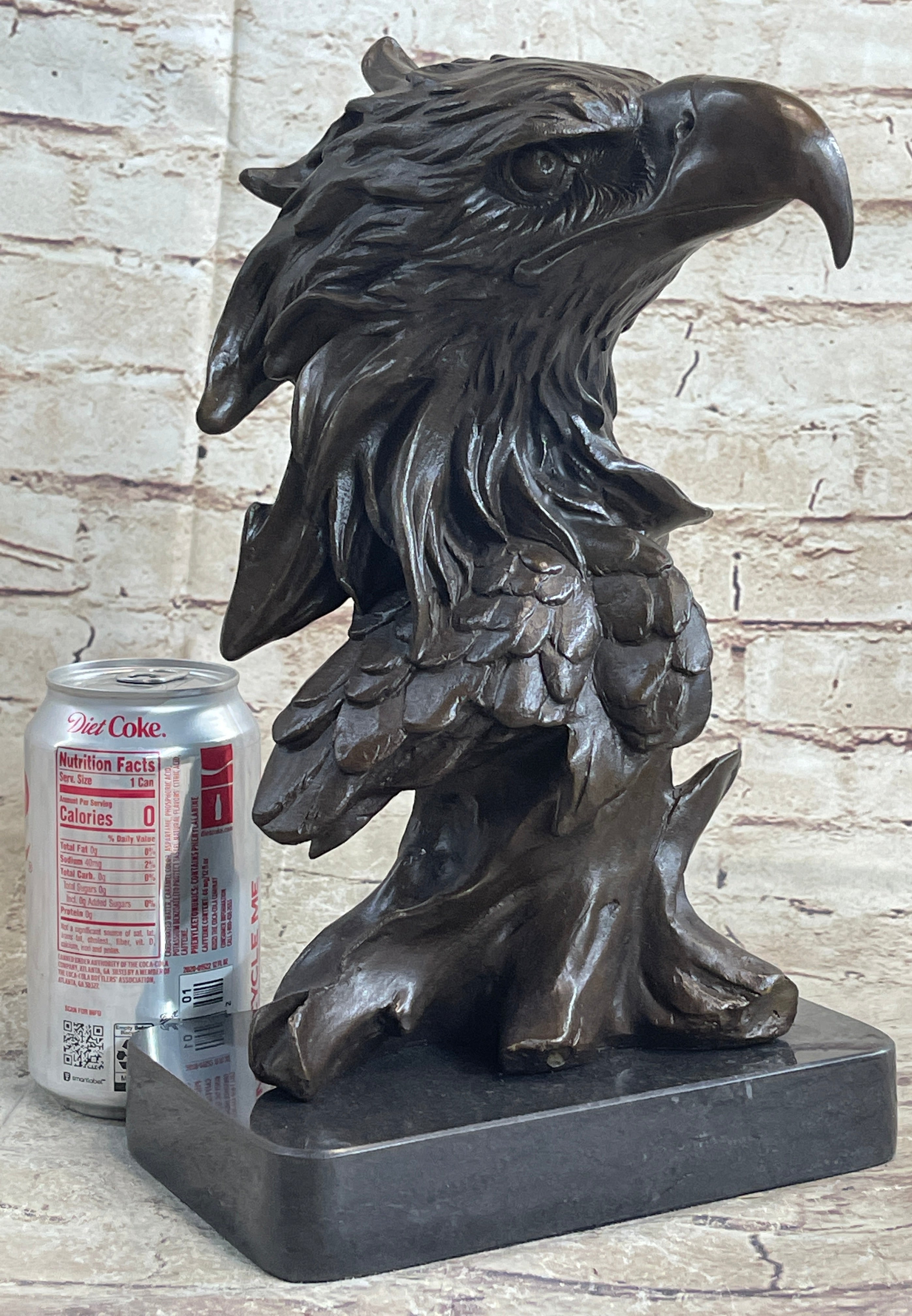 Signed Original Milo American Eagle On A Tree Branch Marble Bronze Sculpture Art