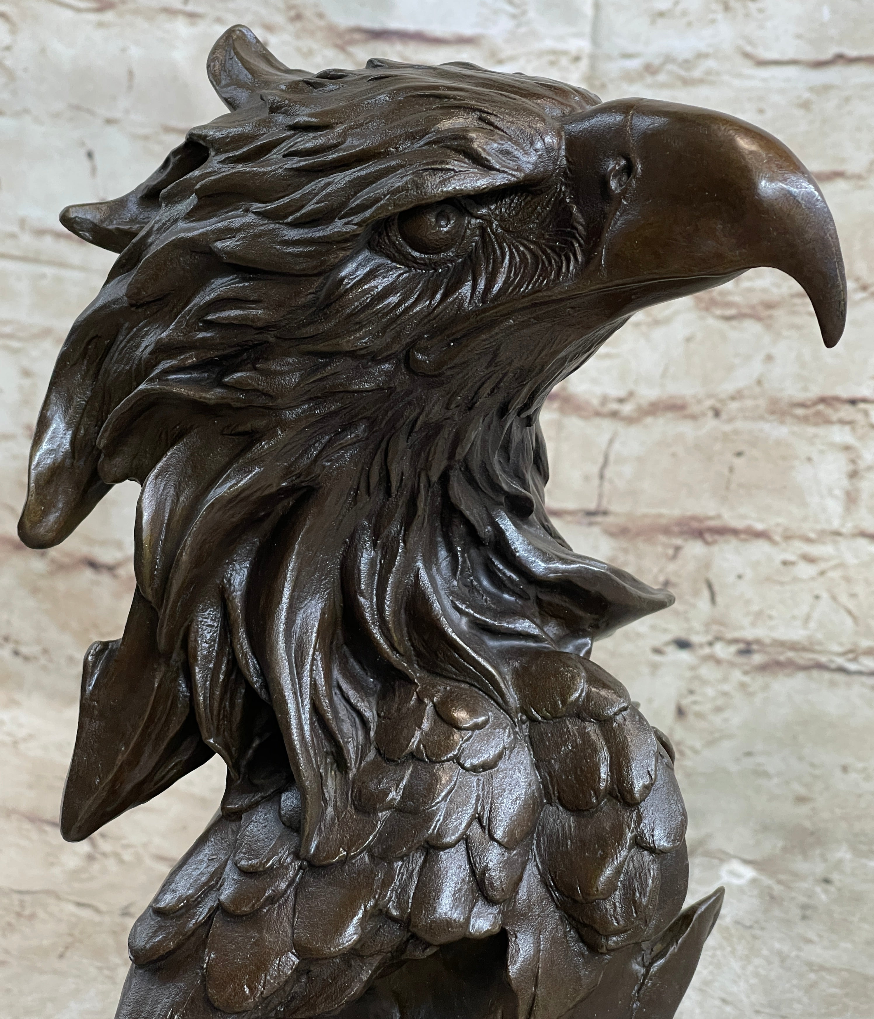 Signed Original Milo American Eagle On A Tree Branch Marble Bronze Sculpture Art