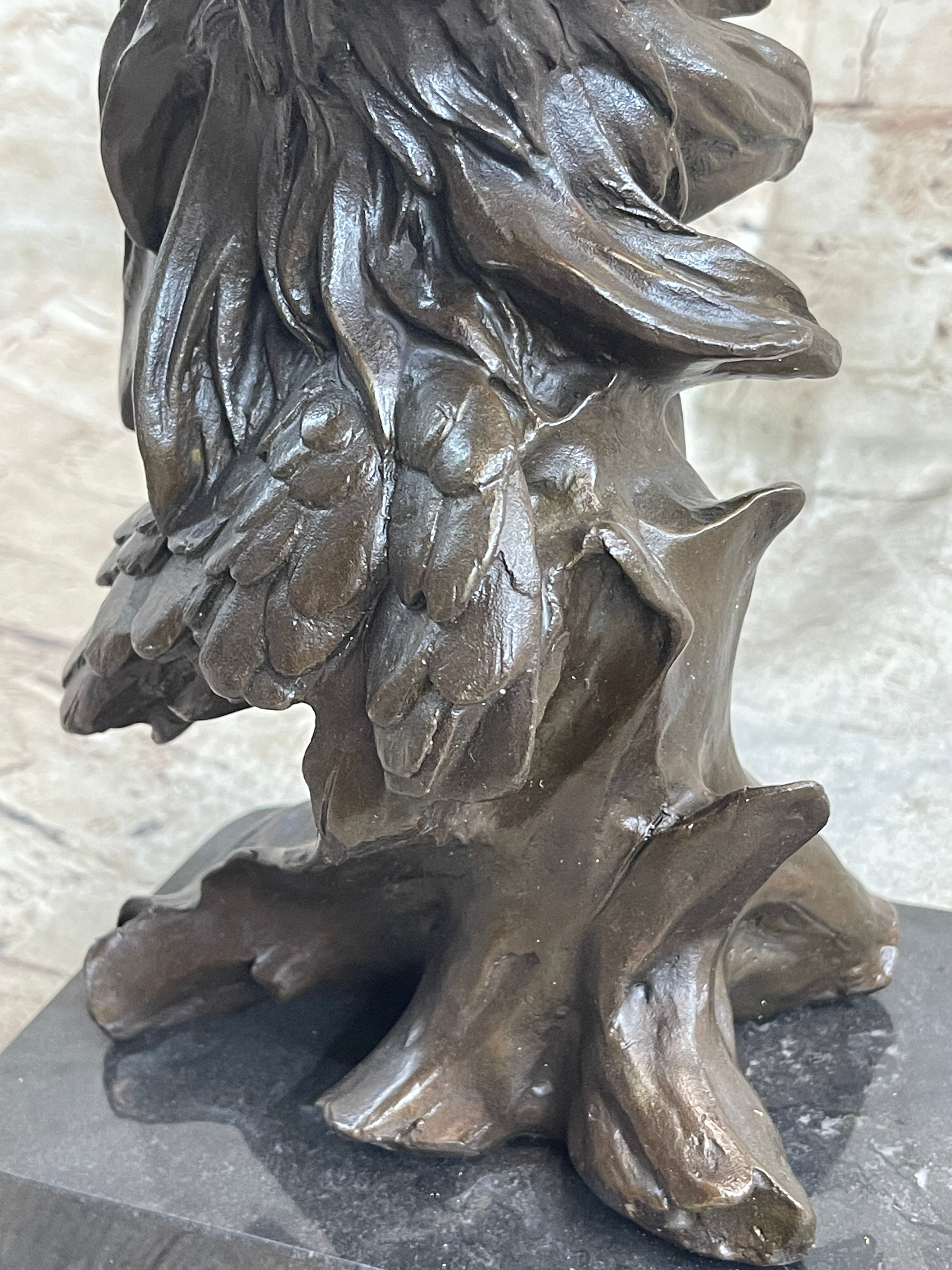 Signed Original Milo American Eagle On A Tree Branch Marble Bronze Sculpture Art