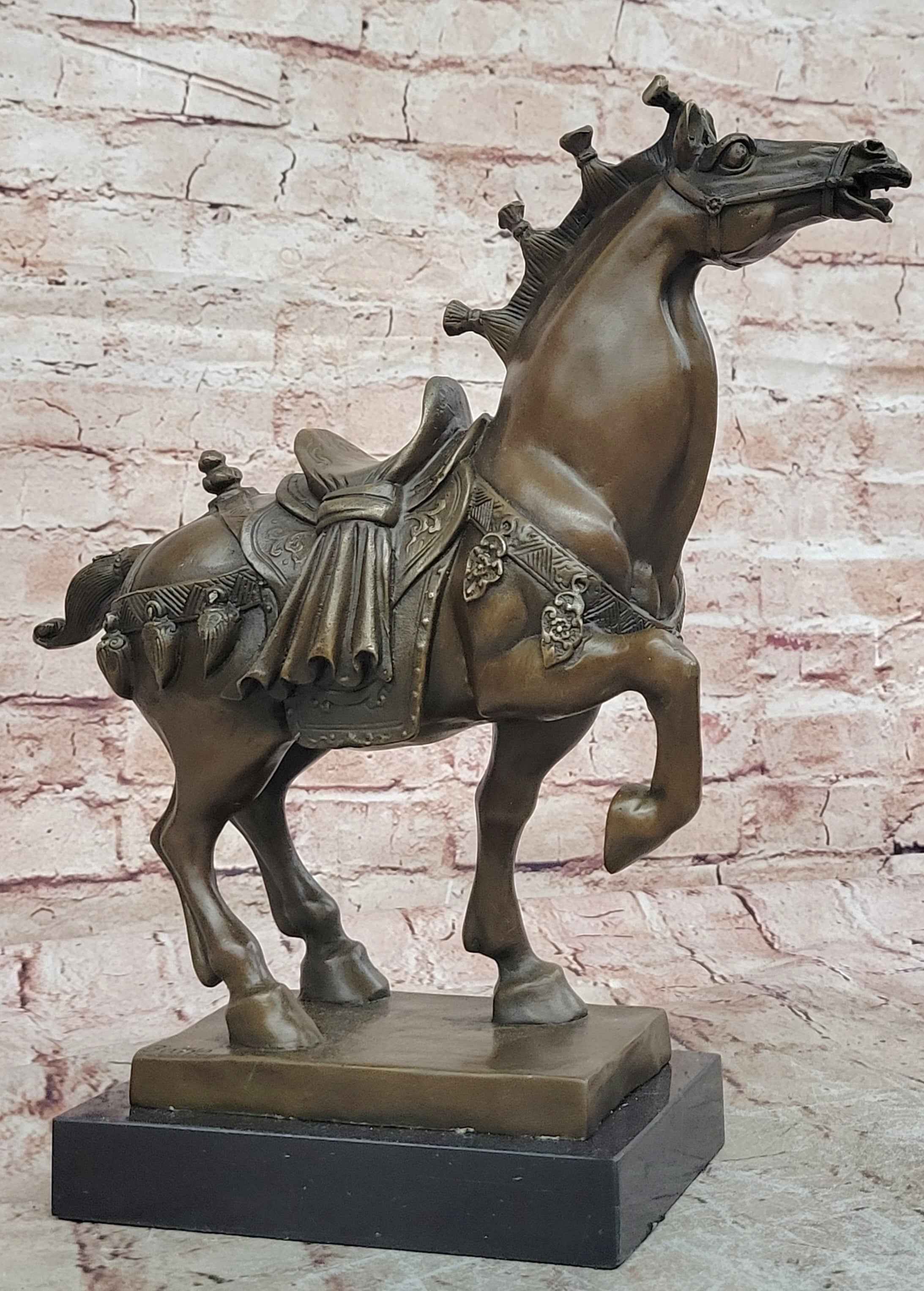 Chinese Tang Horse Bronze Sculpture Museum Quality Figurine Figure Decor 14" x 14"