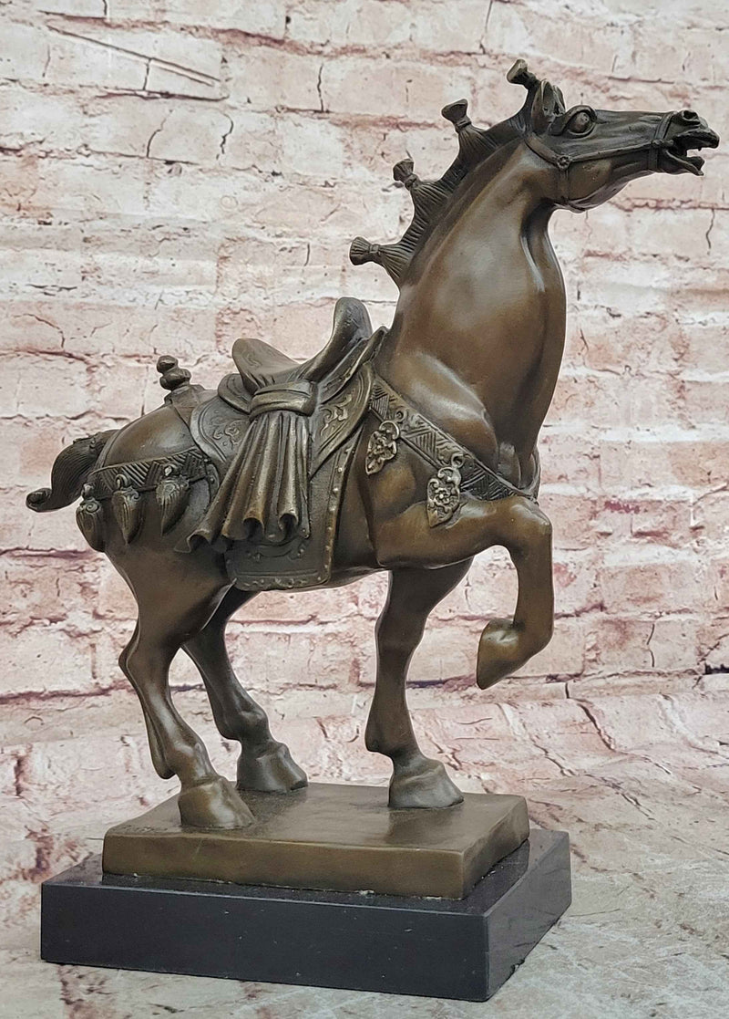 Chinese Tang Horse Bronze Sculpture Museum Quality Figurine Figure Decor 14" x 14"