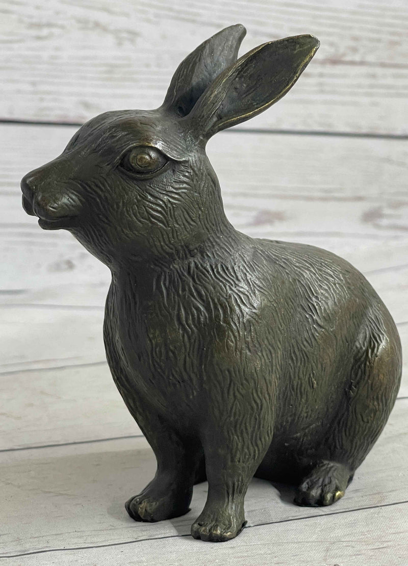 Vintage Austrian Vienna Bronze Sitting Bunny Rabbit Figurine Statue Garden Decor