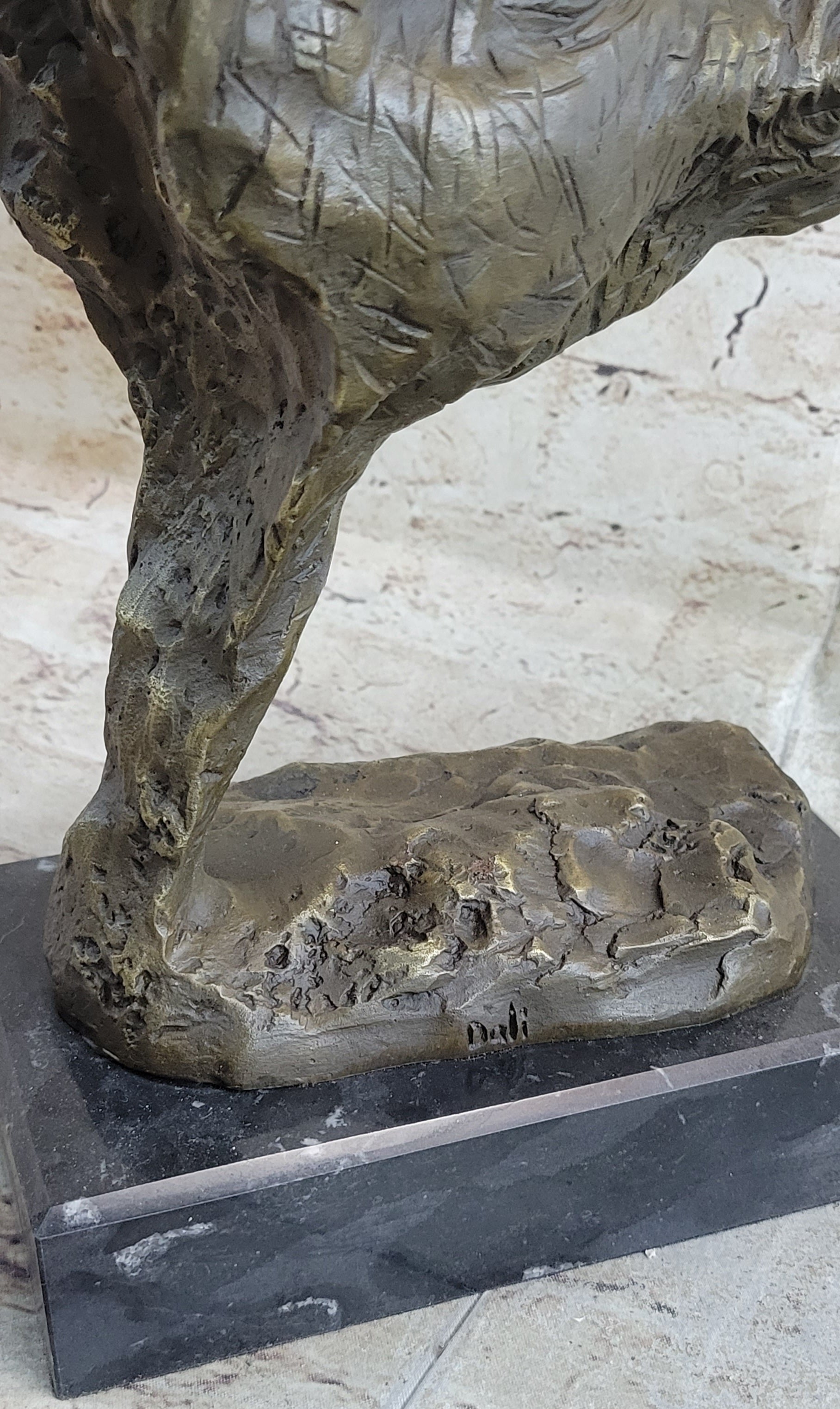 Rhinoceros Rhino Bronze Metal Handmade Statue Sculpture Modern Art 14" x 10"