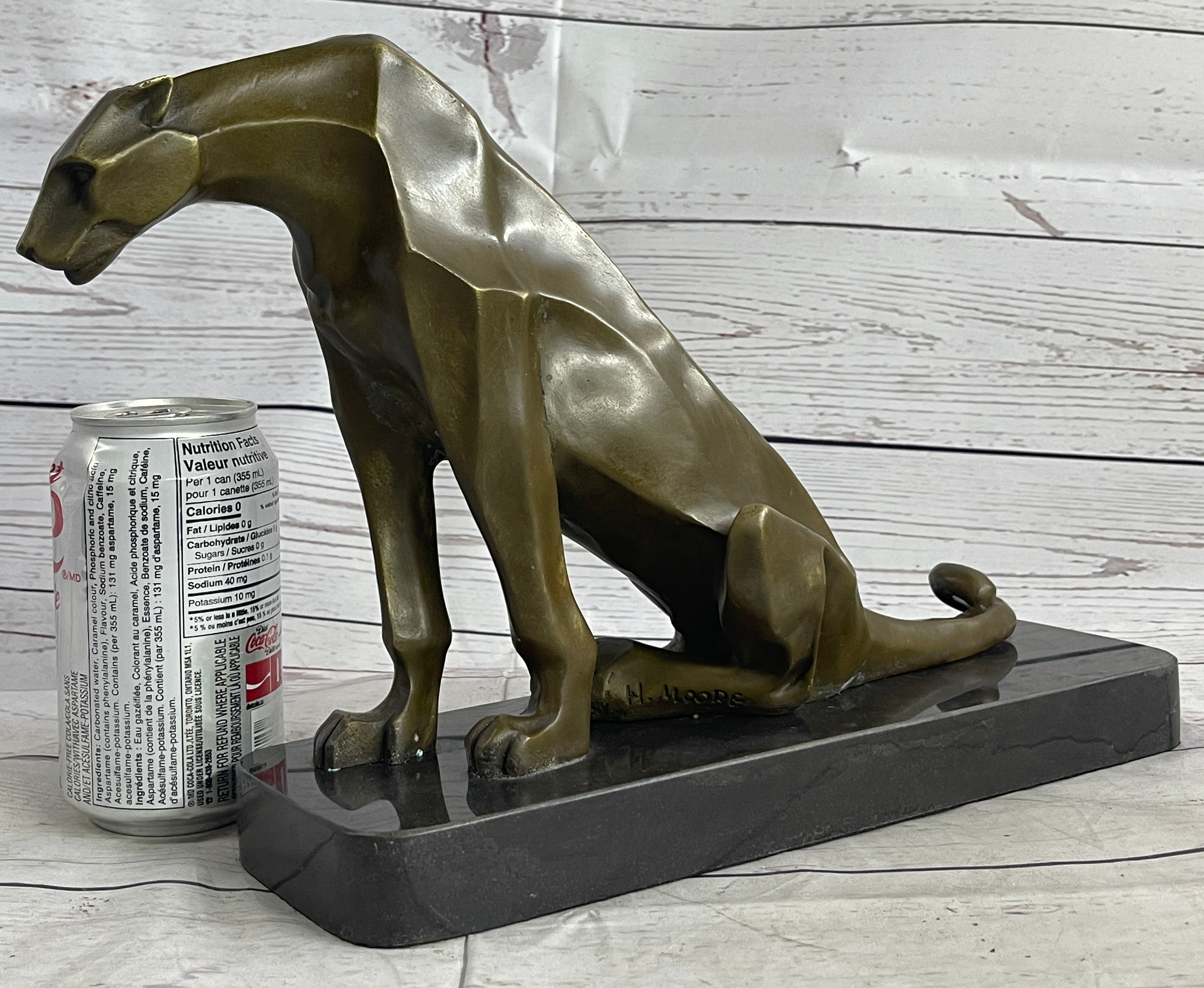 Henry Moore Modern Art Abstract Jaguar Panther Cougar Lion Bronze Sculpture Sale