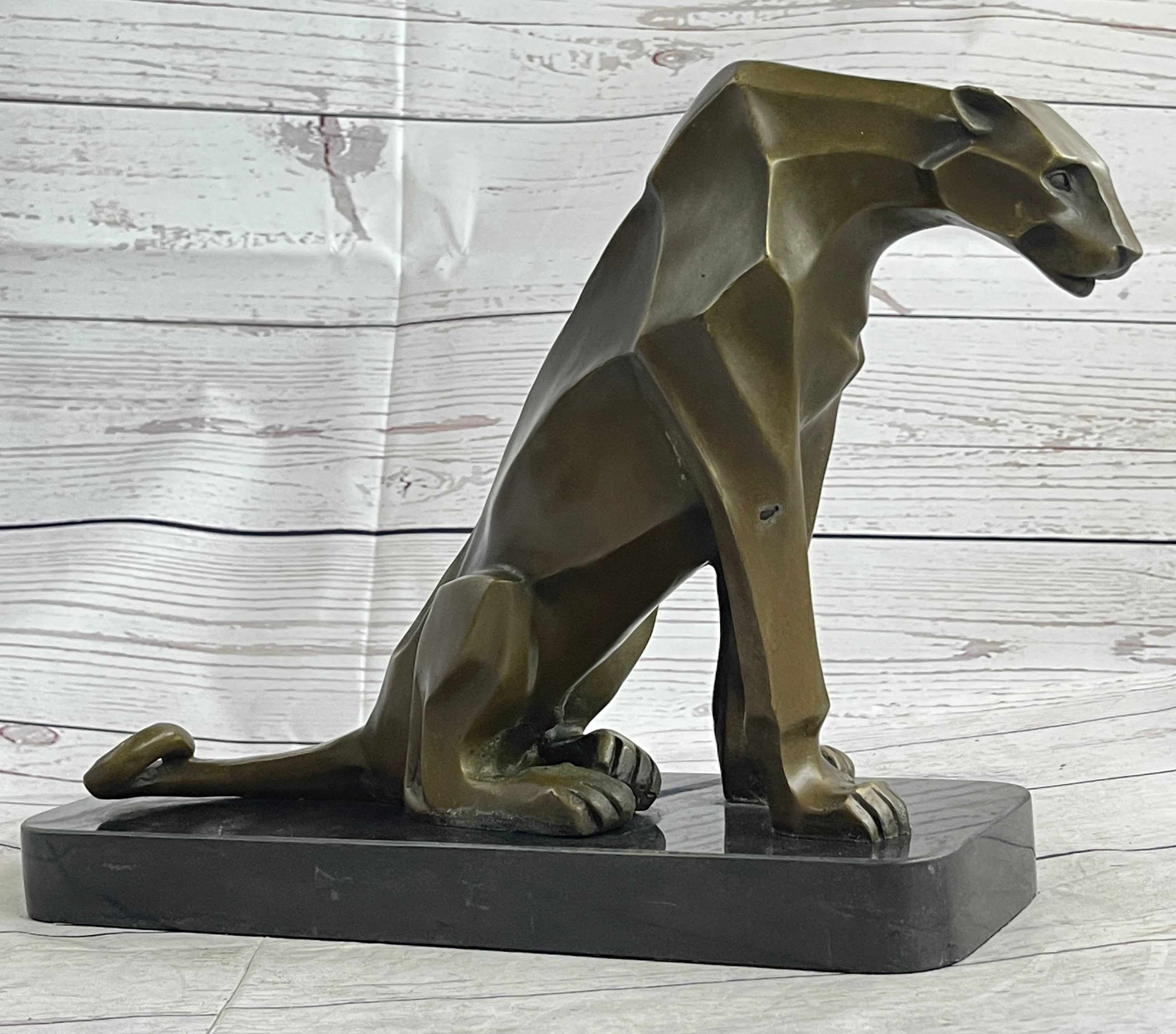 Henry Moore Modern Art Abstract Jaguar Panther Cougar Lion Bronze Sculpture Sale