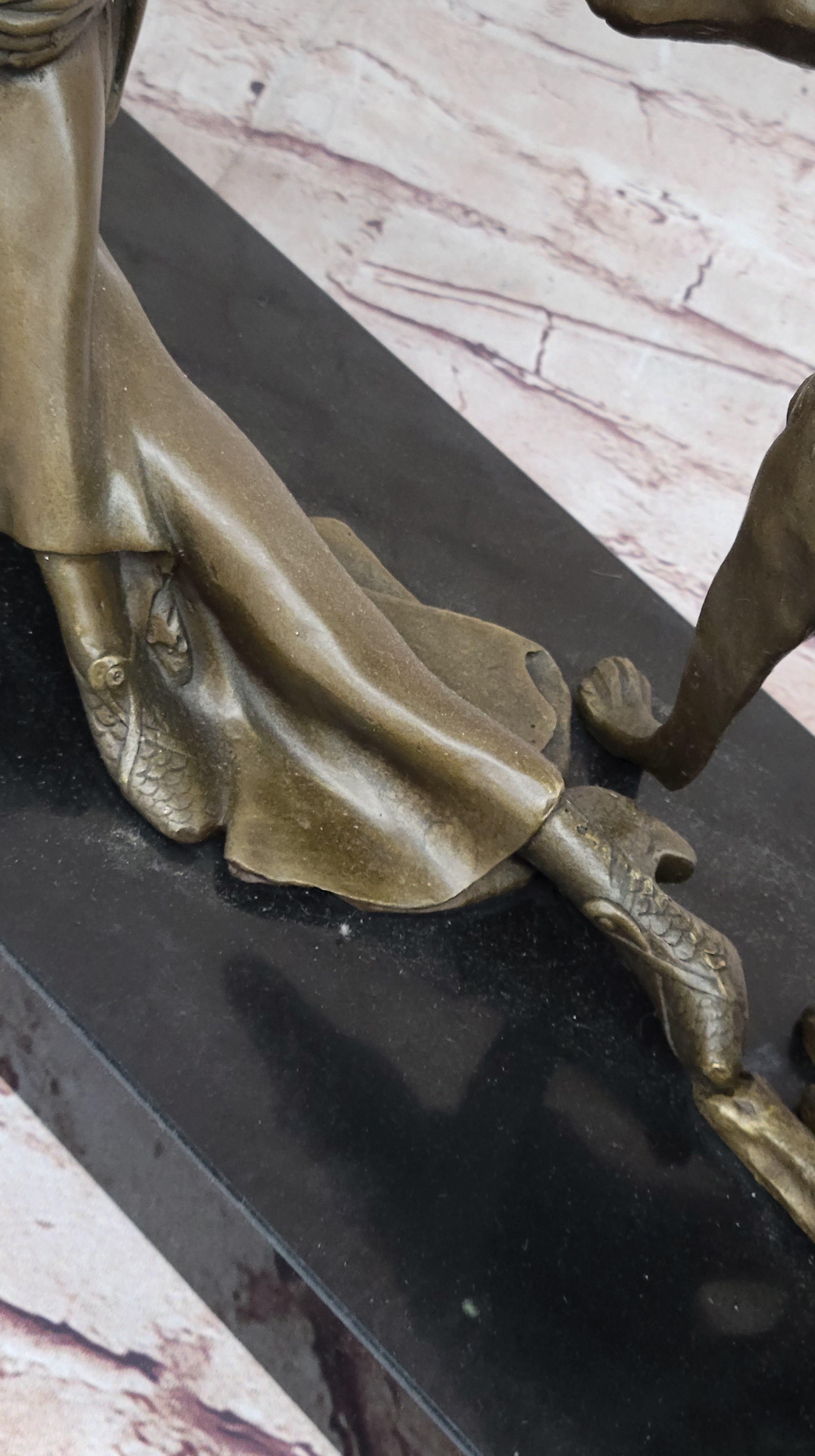 Art Deco Flapper Girl Woman with Dog Chiparus Bronze Statue Sculpture 13" x 24"