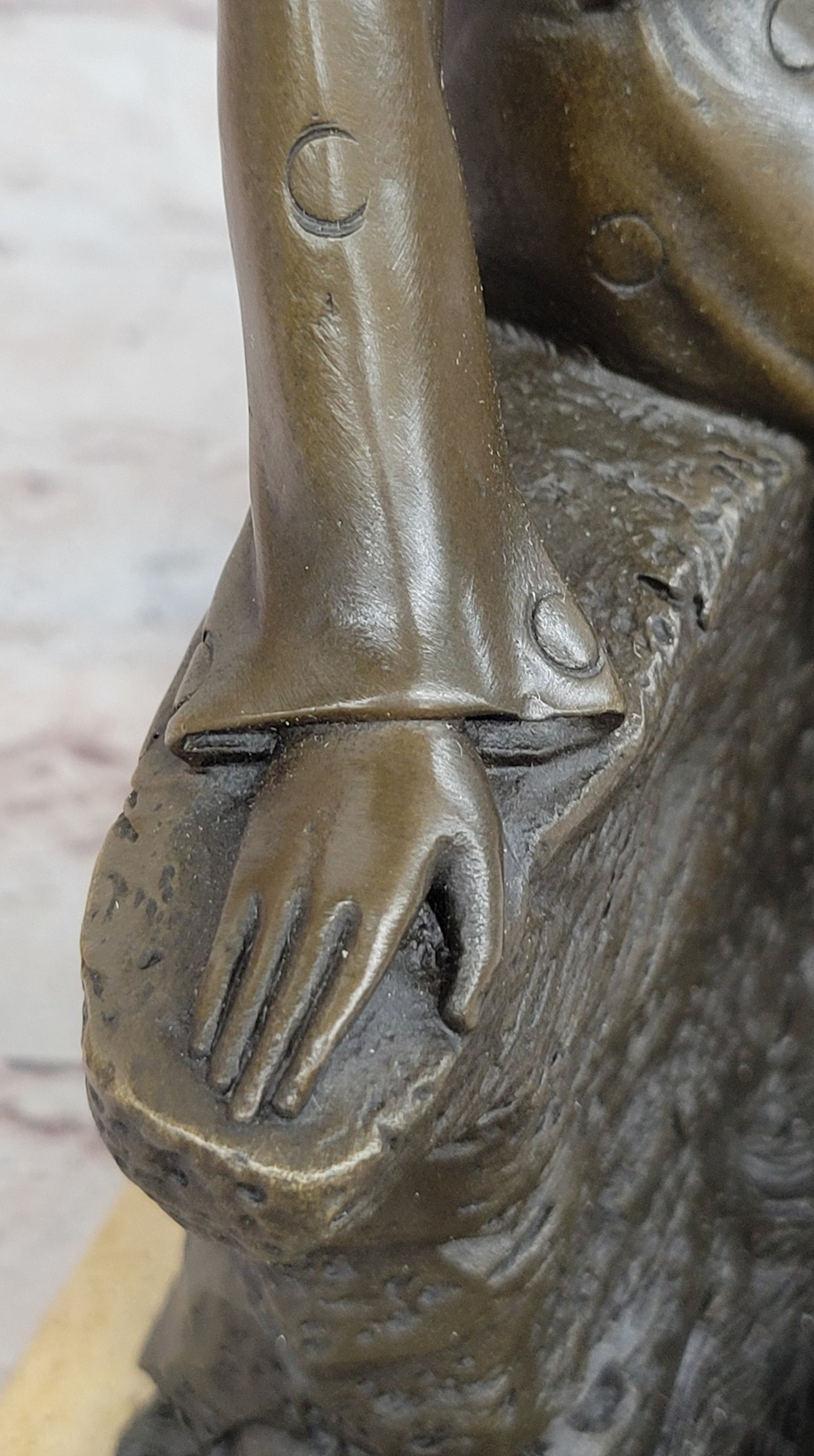 Fashionable Woman with Large Hat and Dog - Bronze Metal Art Deco Sculpture by Milo