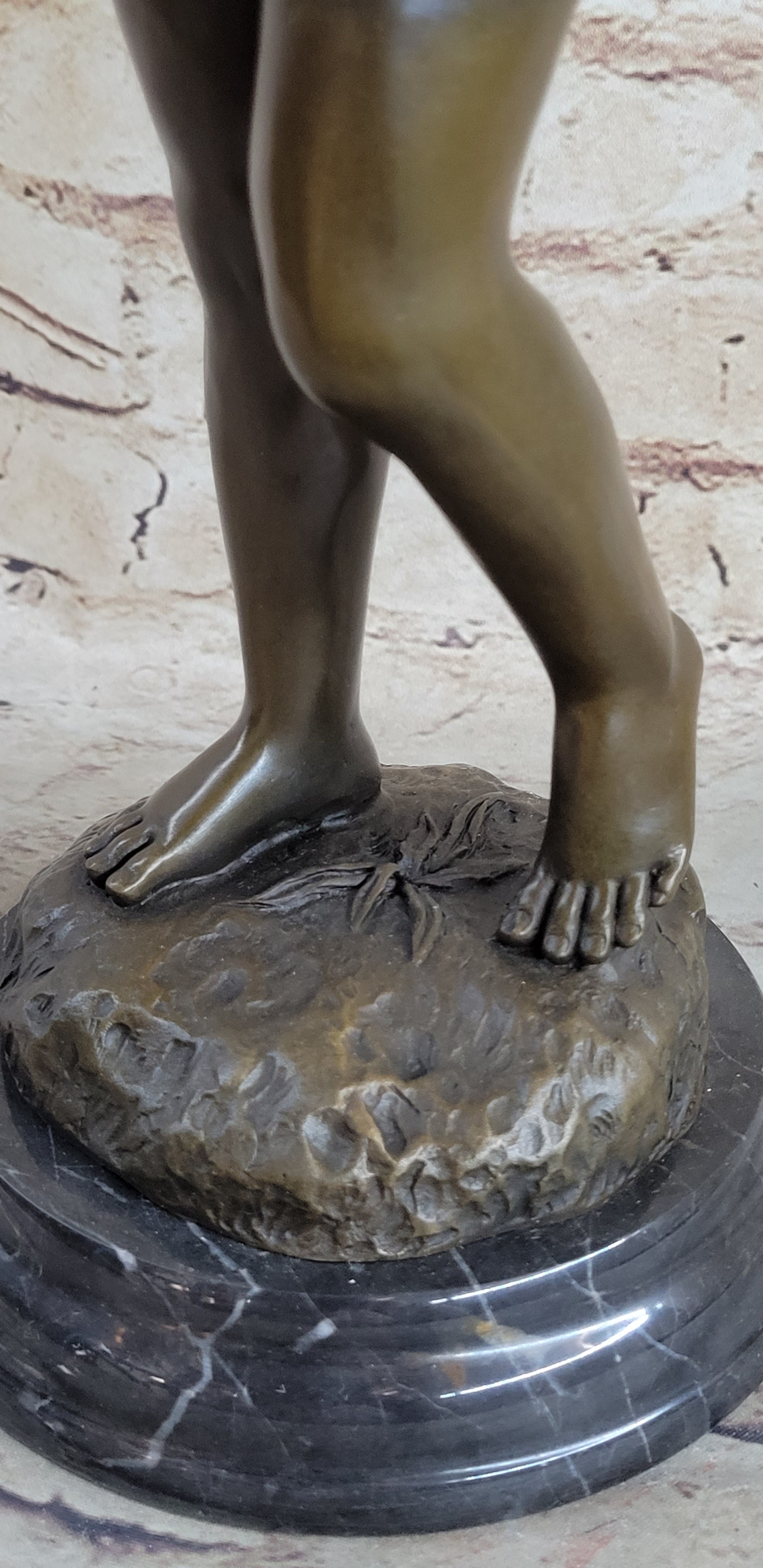 Young Girl Child Holding Kitten Cat - Bronze Sculpture Vintage Reproduction Art