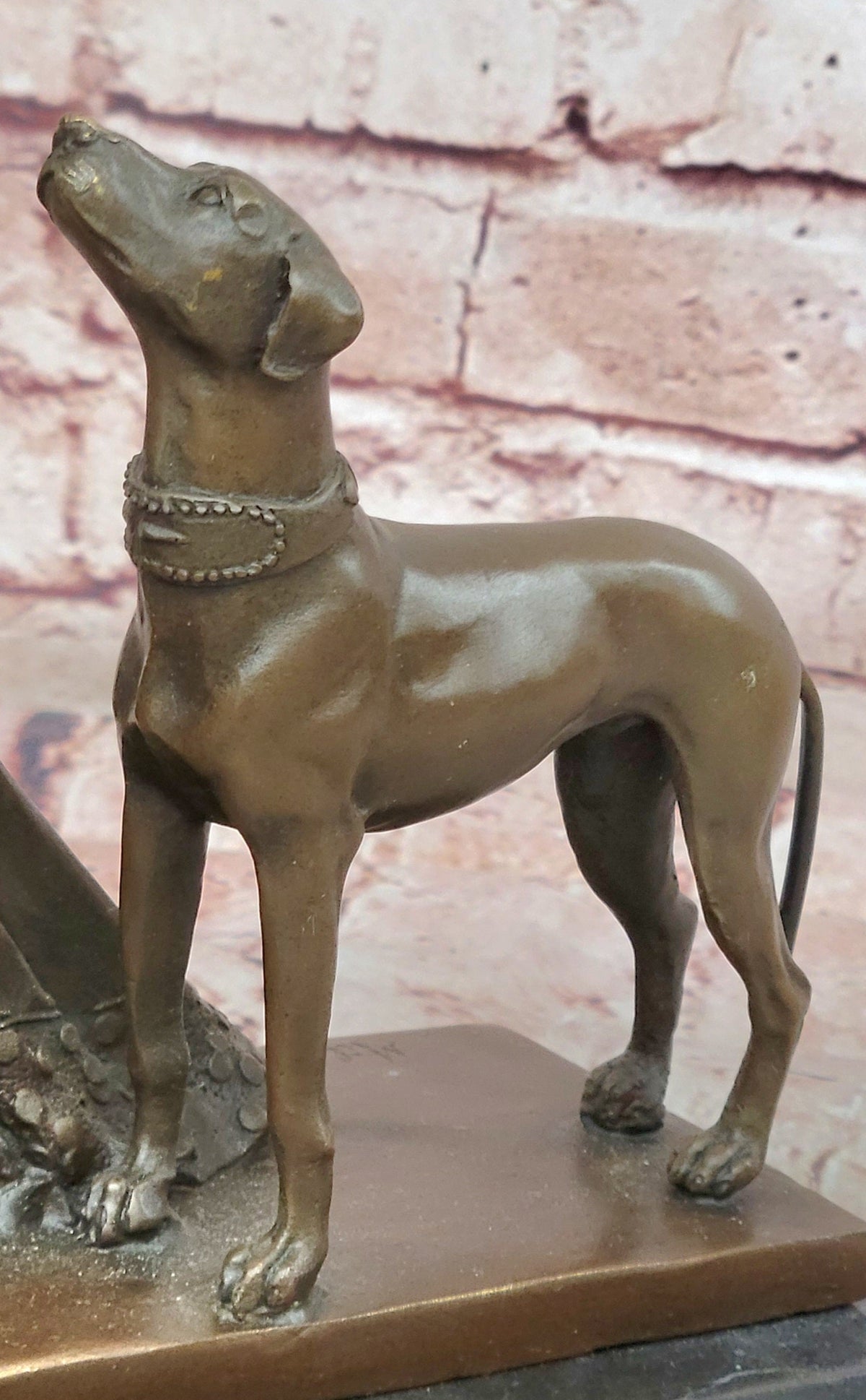 Flapper Lady Dogs Bronze Statue Art Deco Female Figure