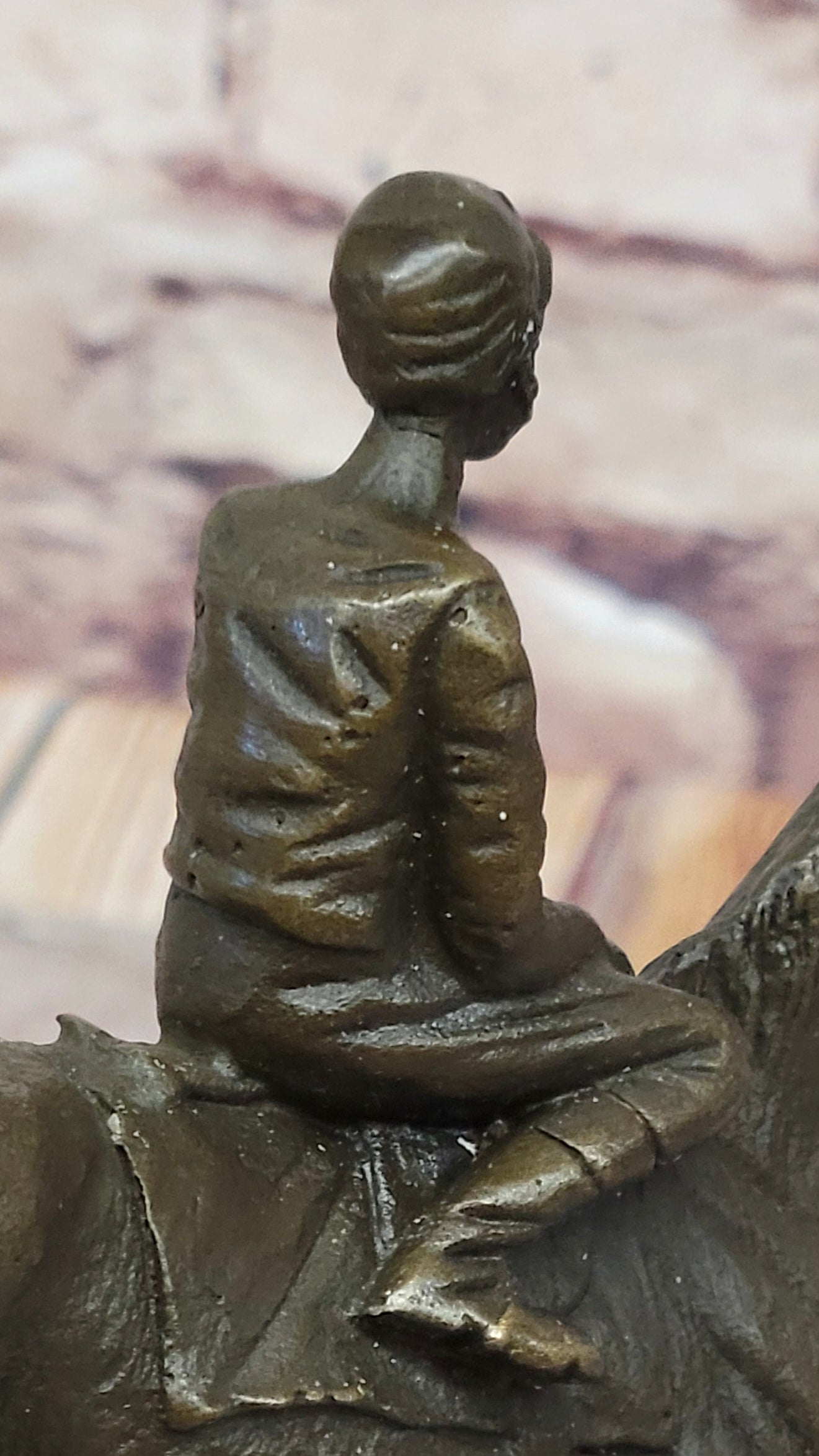 Horse Jockey Racing Equine Art Equestrian Collector Bronze Statue Sculpture Original 8" x 6.5"