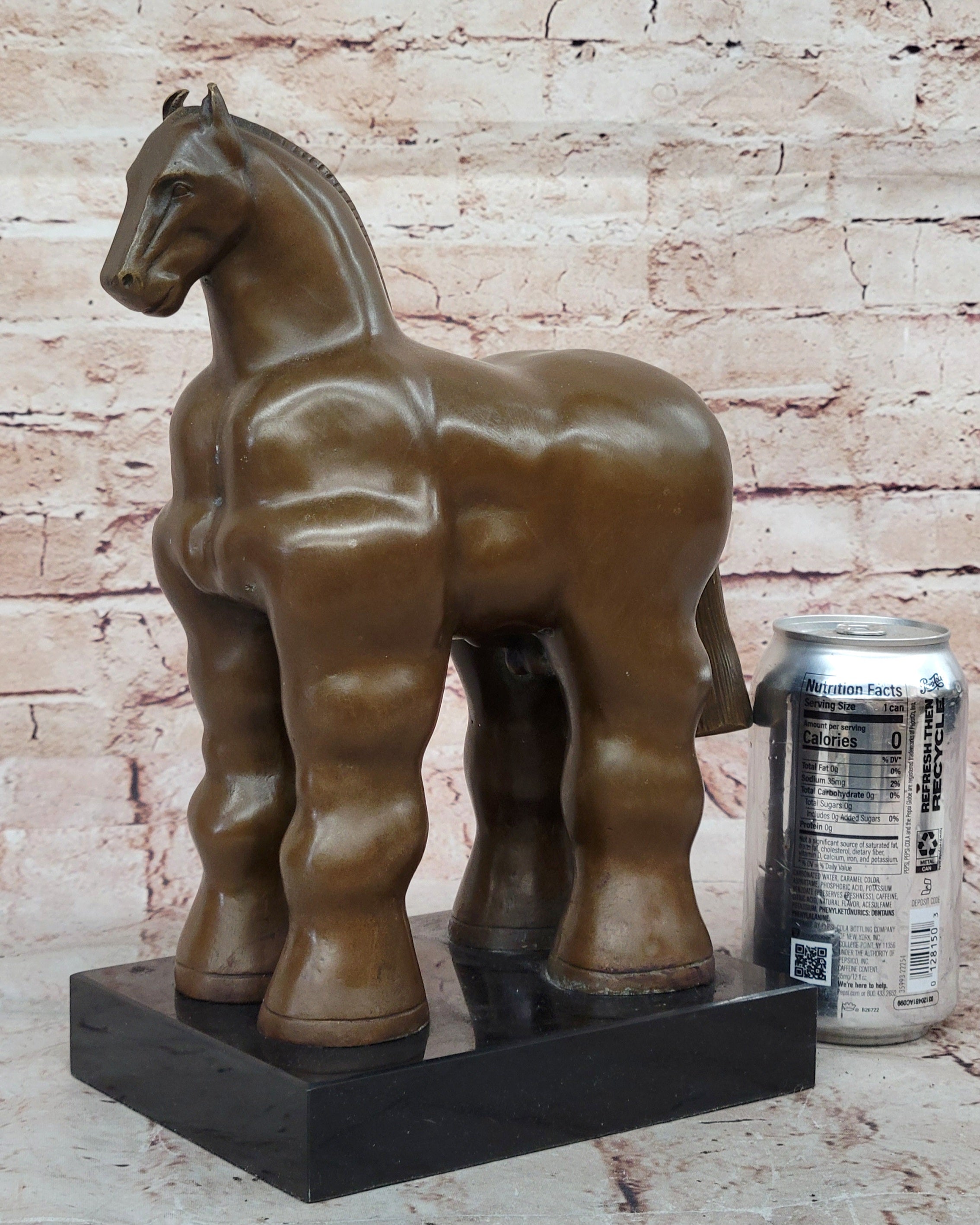 Fernando Botero Trojan Horse Abstract Bronze Statue Sculpture on Marble Base