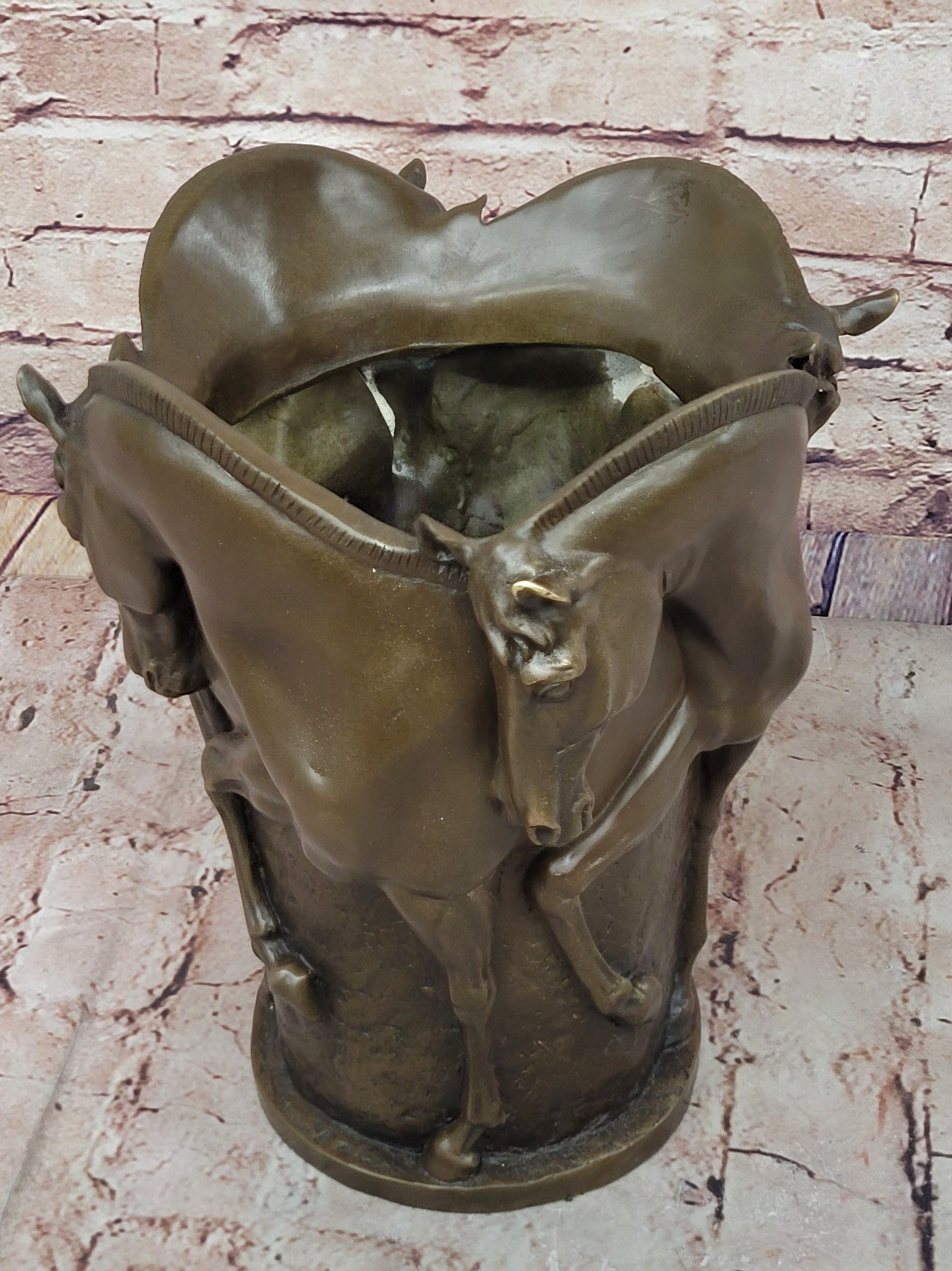 Trophy Horse Centerpiece Hot Cast by Lost Wax Horse Vase Bronze Sculpture Figure