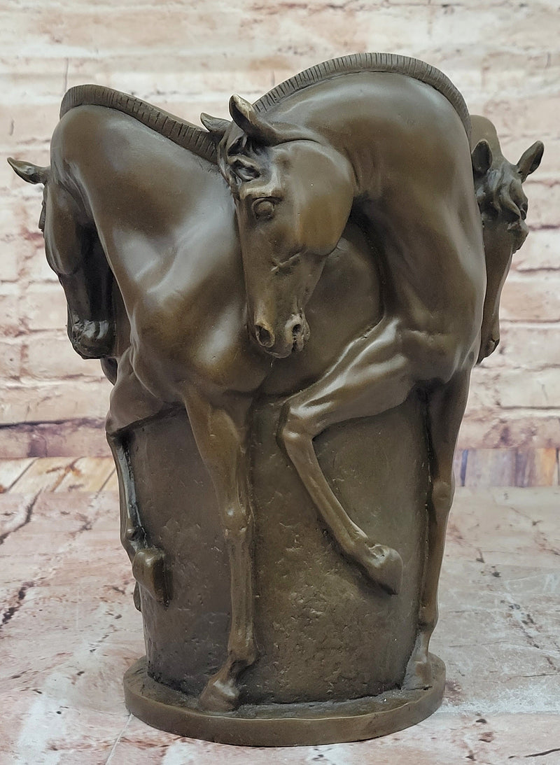 Trophy Horse Centerpiece Hot Cast by Lost Wax Horse Vase Bronze Sculpture Figure